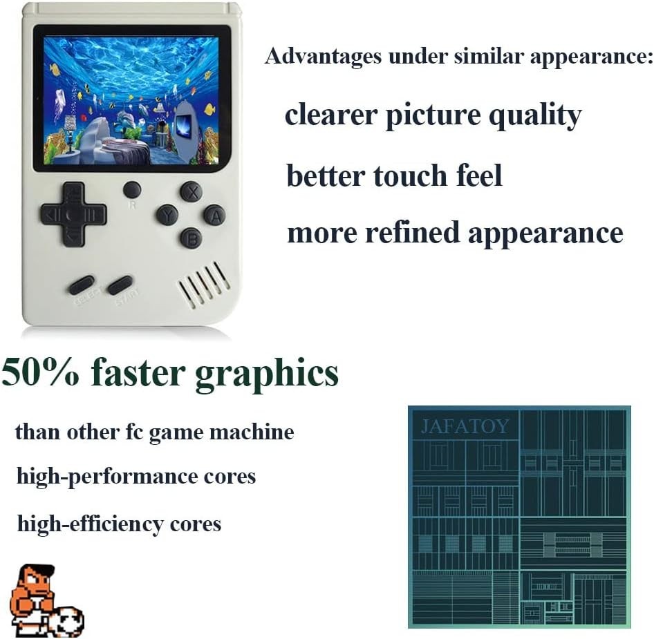 Retro Handheld Games Console for Kids/Adults, 168 Classic 8 Bit Games 3 inch …