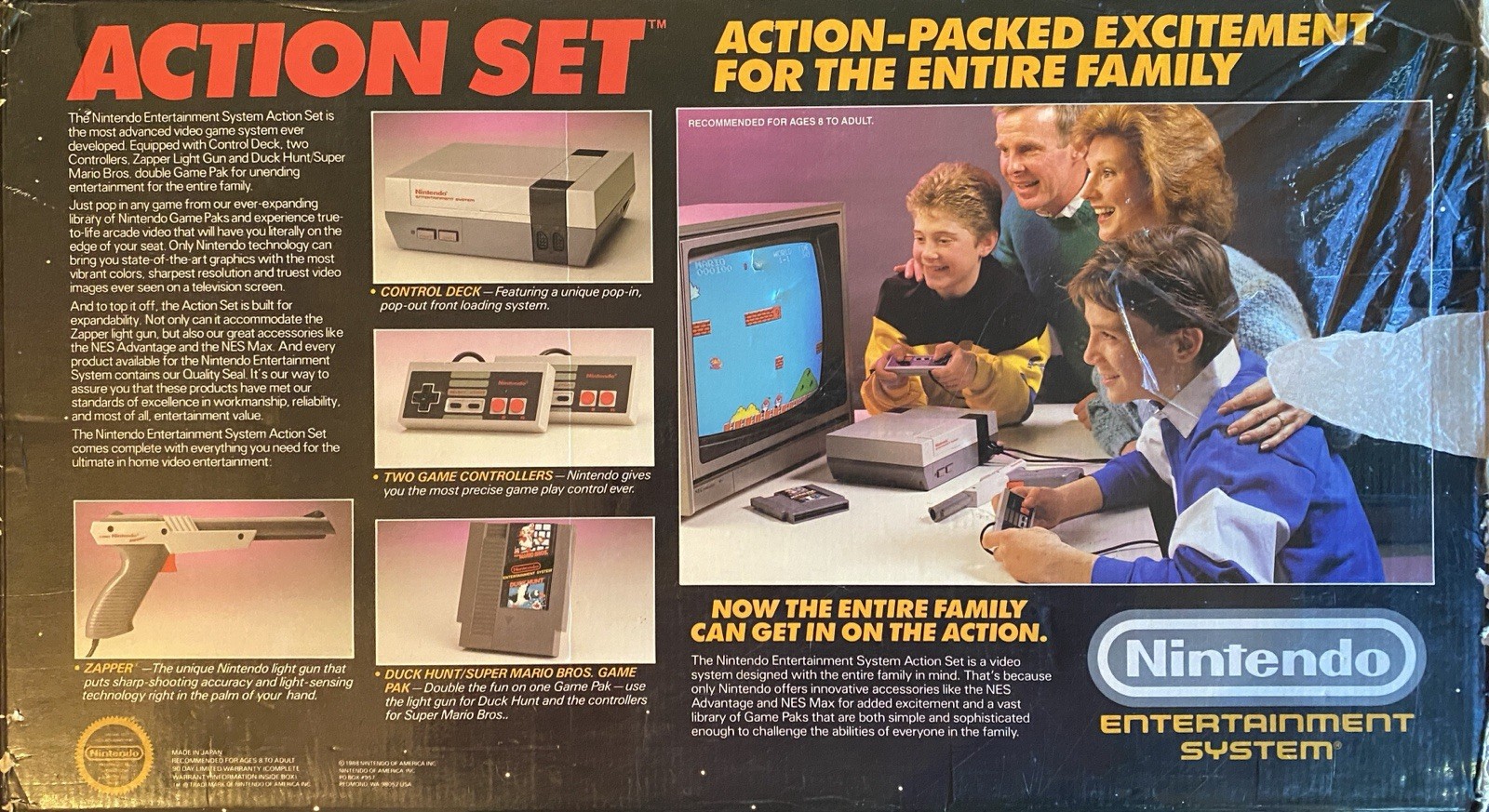 NES Nintendo Entertainment System In Box Action Set Super Mario Duck Hunt Works