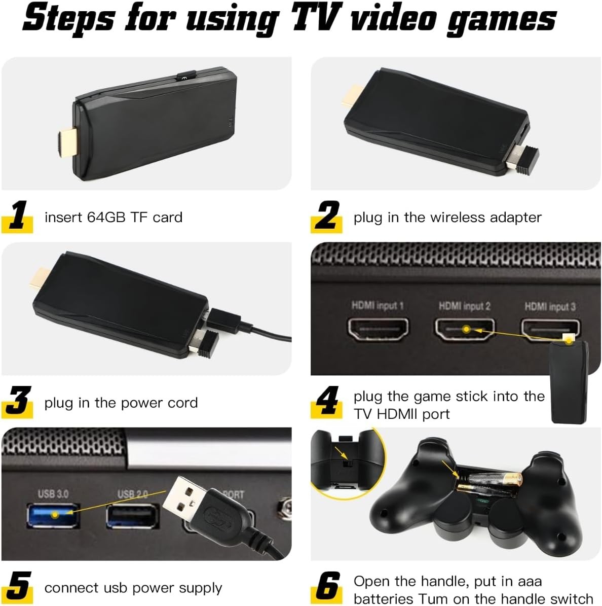 Retro Game Console, Wireless Retro Game Console, Built-in 9 Emulators, 4K HDM…