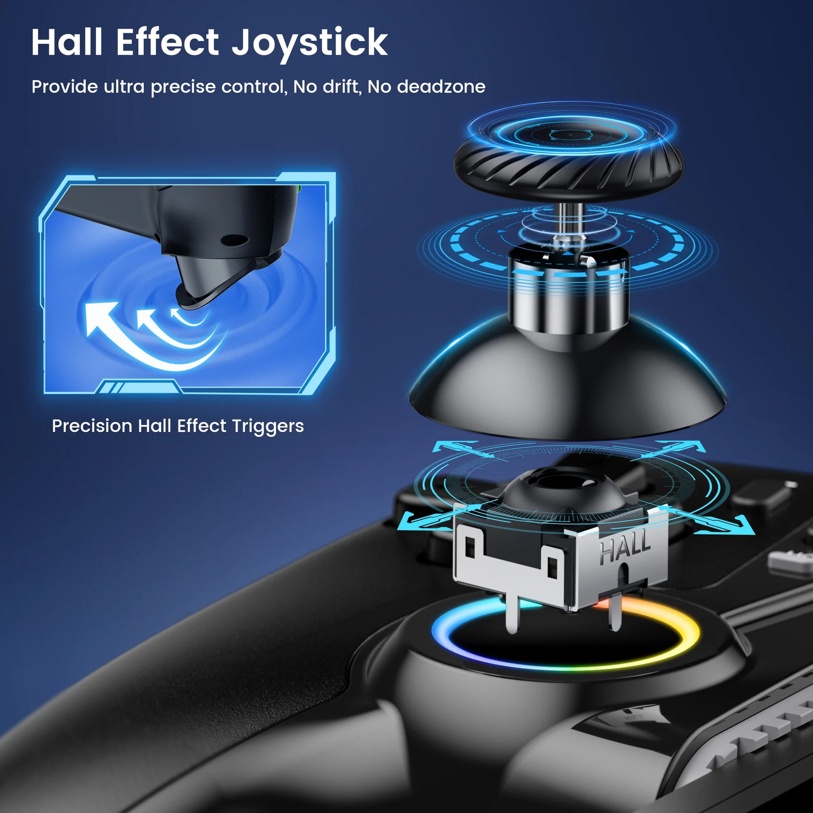 Dinofire Wireless Bluetooth RGB Controller for Switch 2/Nintendo Switch/Switch