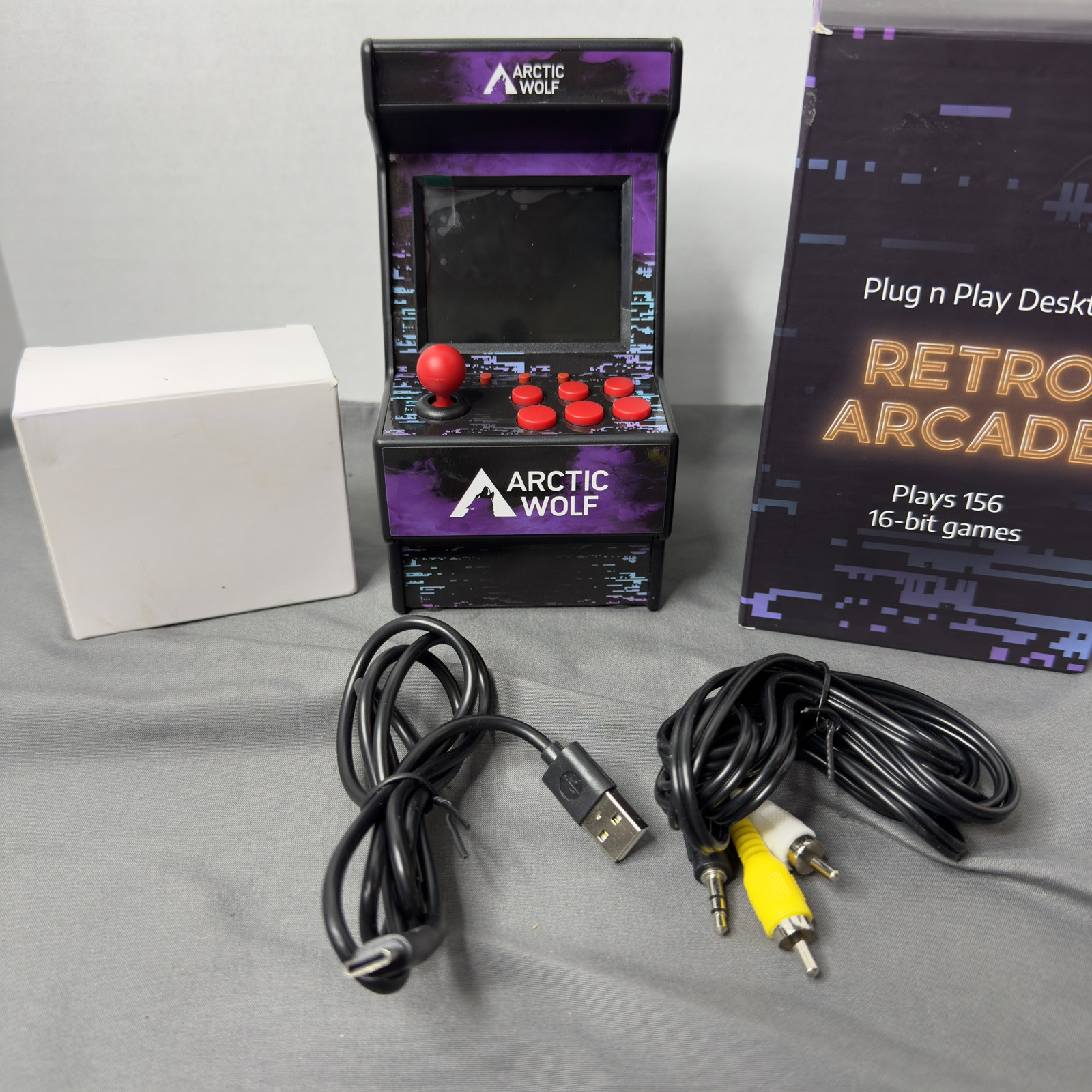 Mini Retro Arcade Plug N Play 156 Games Arctic Wolf Works Screen Protector On