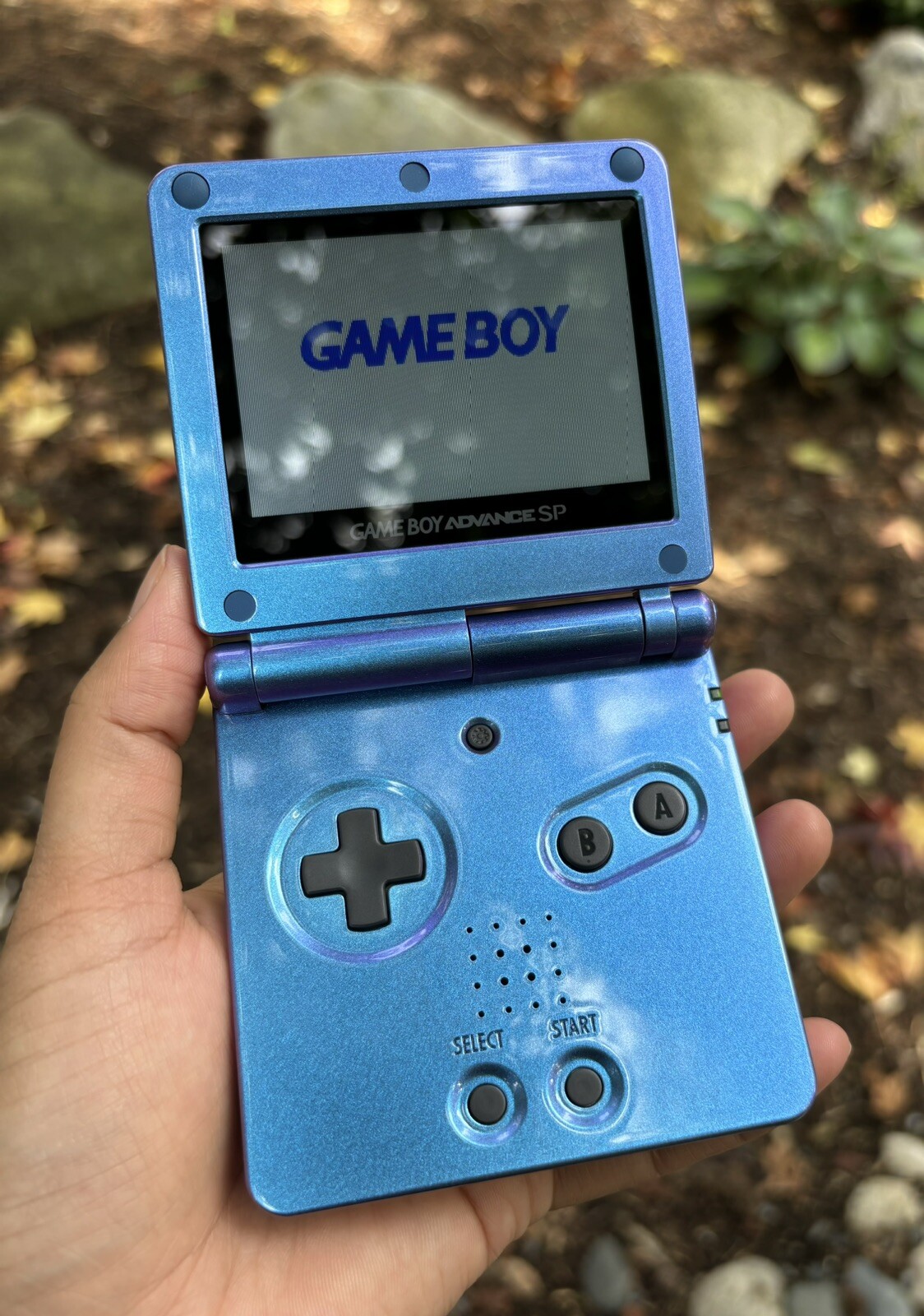 Unique Gift Chameleon Purple Blue Glossy Gameboy Advance SP IPS V2/V5 Console