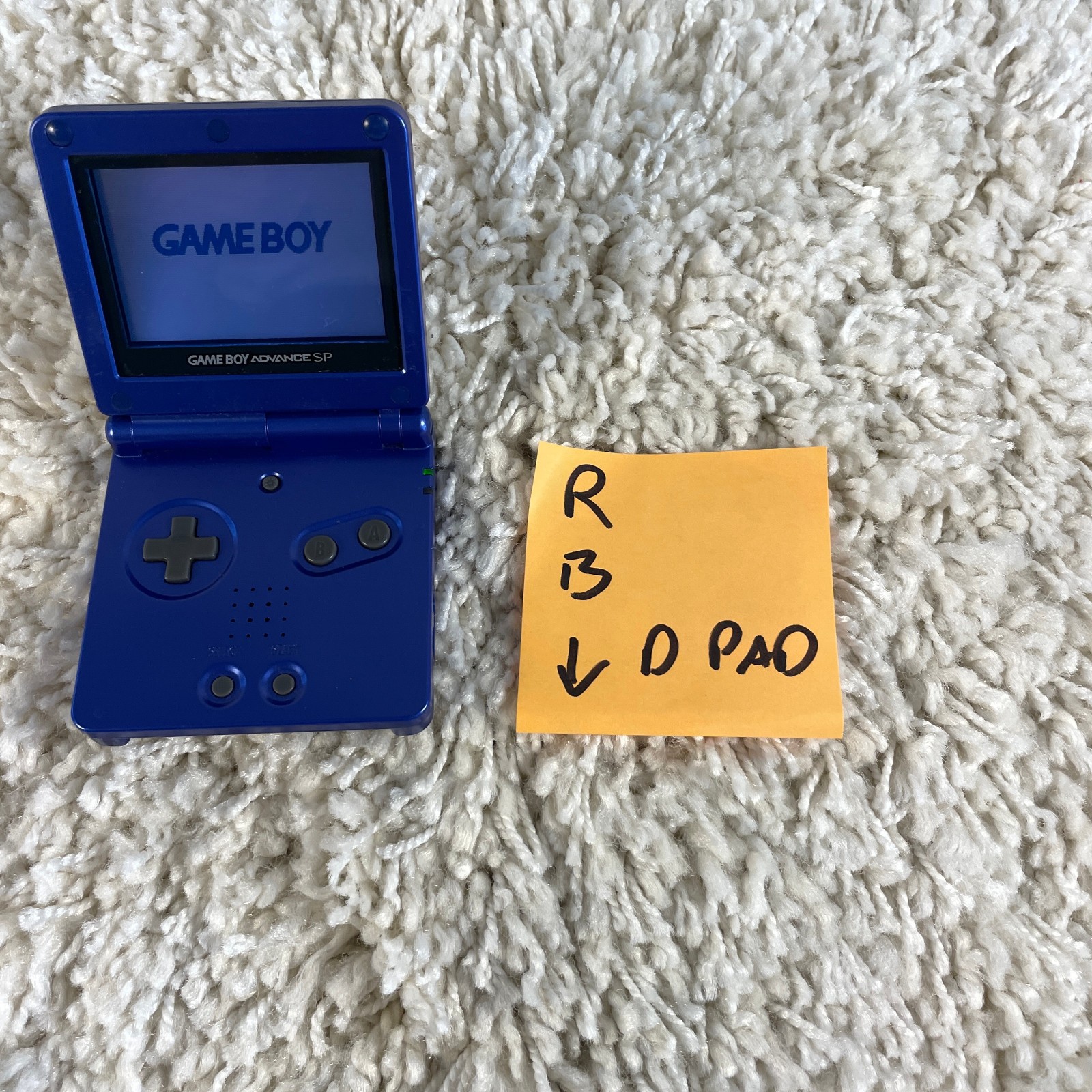 Nintendo Gameboy Advance GBA SP Handheld System Cobalt Blue AGS-001 FOR PARTS