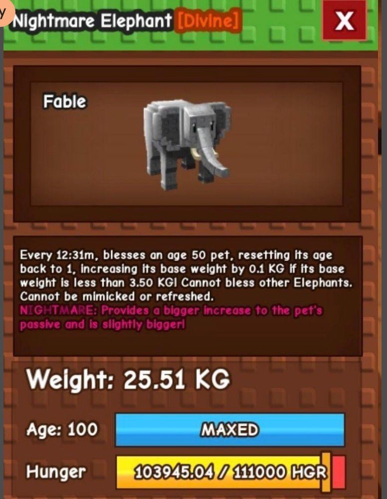 🔥SUPER 🔥🐘NIGHTMARE ELEPHANT KG 25+ – Roblox Grow A Garden | FAST | RELIABLE✅