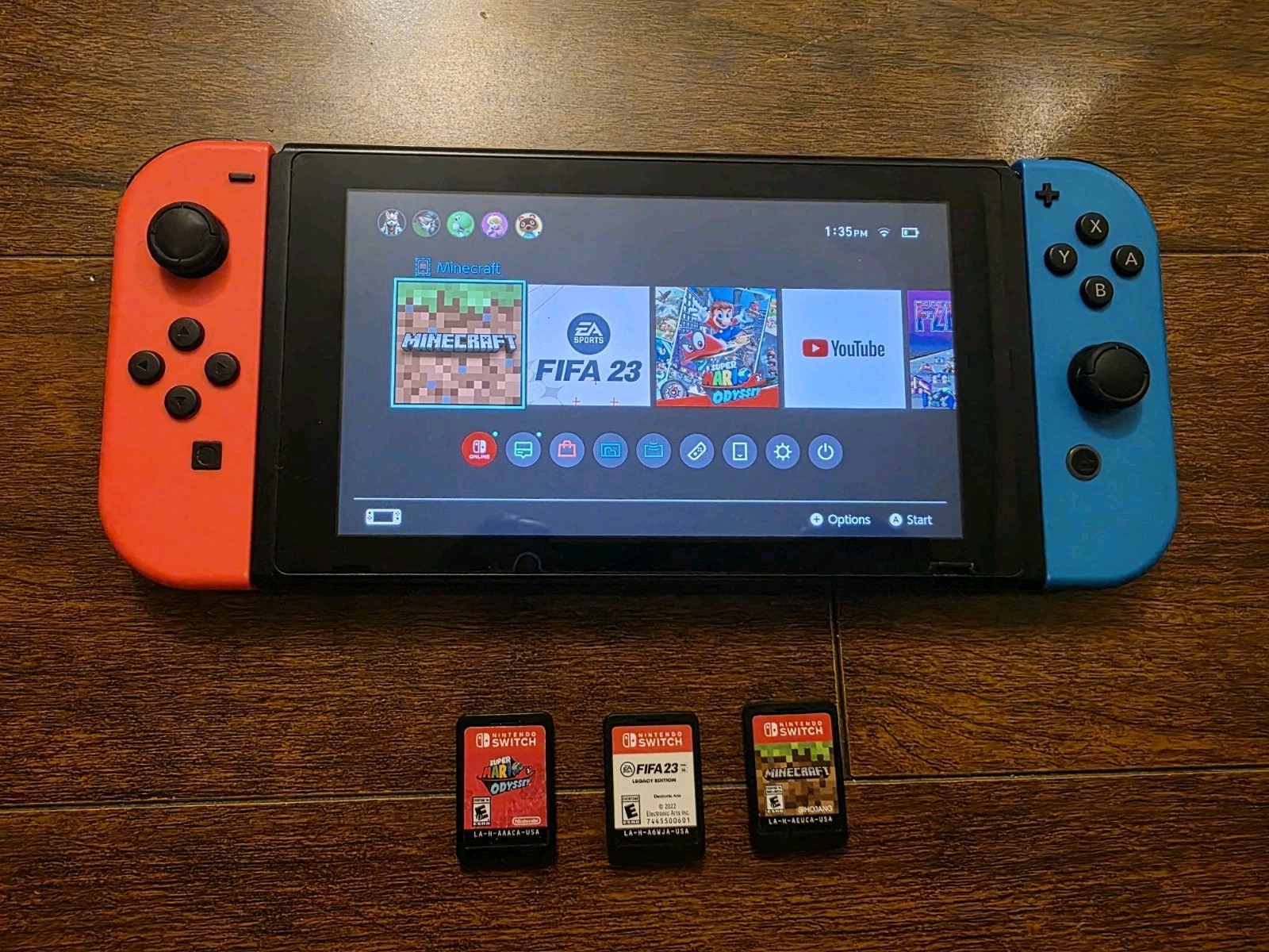 Nintendo Switch with Neon Blue and Neon Red Joy-Con (HAC-001-01)