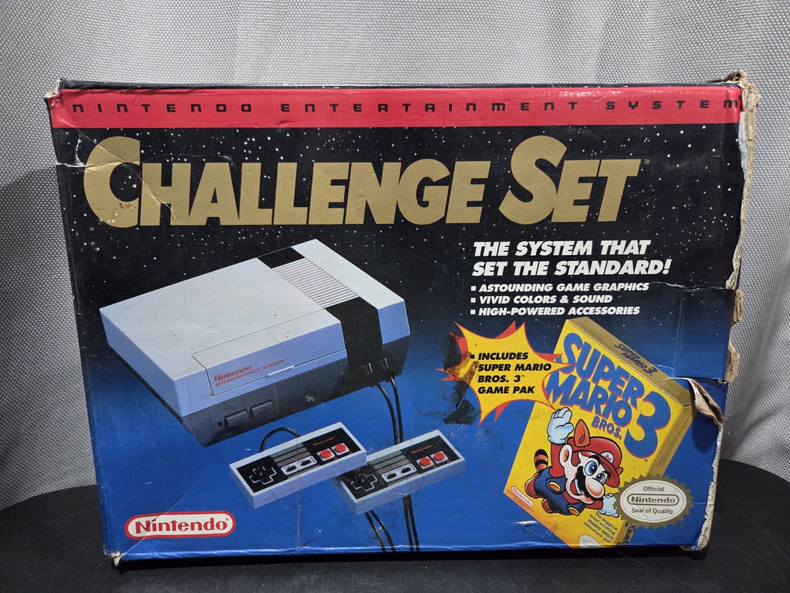 1992 Nintendo NES CHALLENGE SET In Box W/ Super MARIO Bros. 3 CIB NO Styrofoam