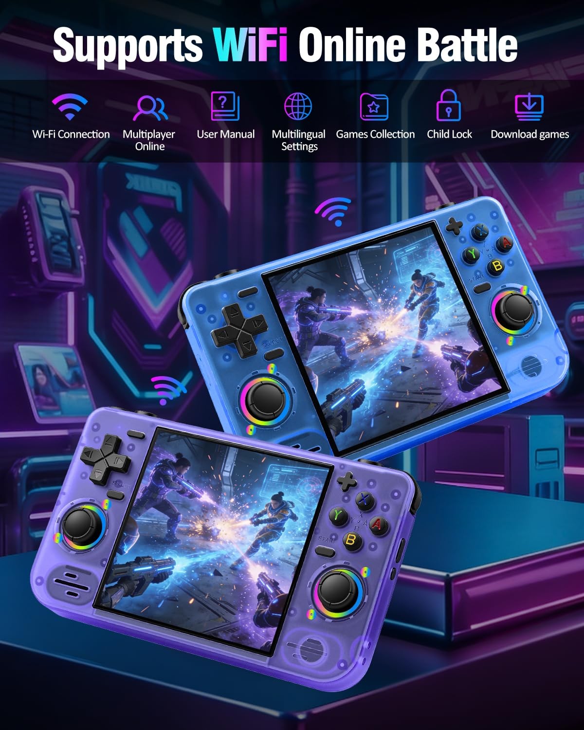 RF40H Retro Handheld Game Console, 4.0″ Retro Gaming Console, Built-in 20,000…