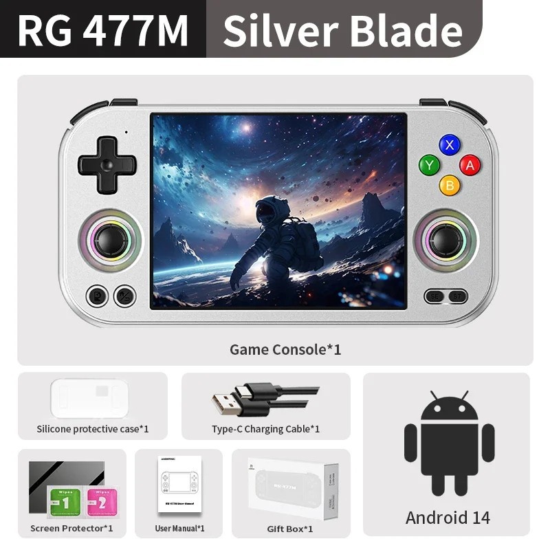 ANBERNIC RG477M Metal 4.7″ Android 14 Retro Handheld Console 12GB 256GB WiFi6 UK