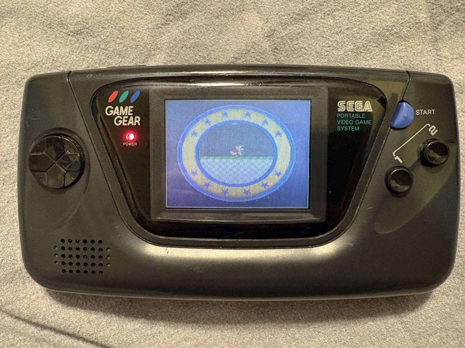 WORKING – SEGA Game Gear Black with Sonic the Hedgehog 2 (READ DESCRIPTION)