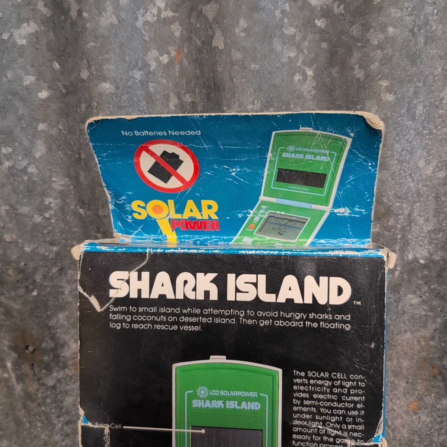 Solar Powered Shark Island Game Bandai Electronics VINTAGE 80s Handheld In Box