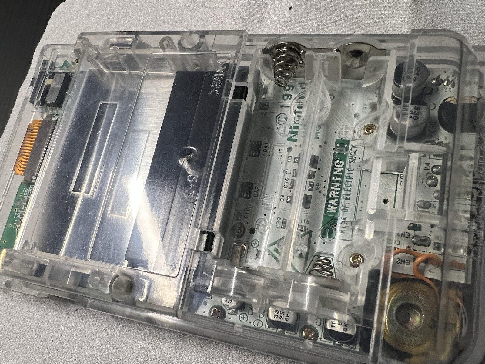 Nintendo GameBoy Light GBL Clear White + New Shell + Glass Lens