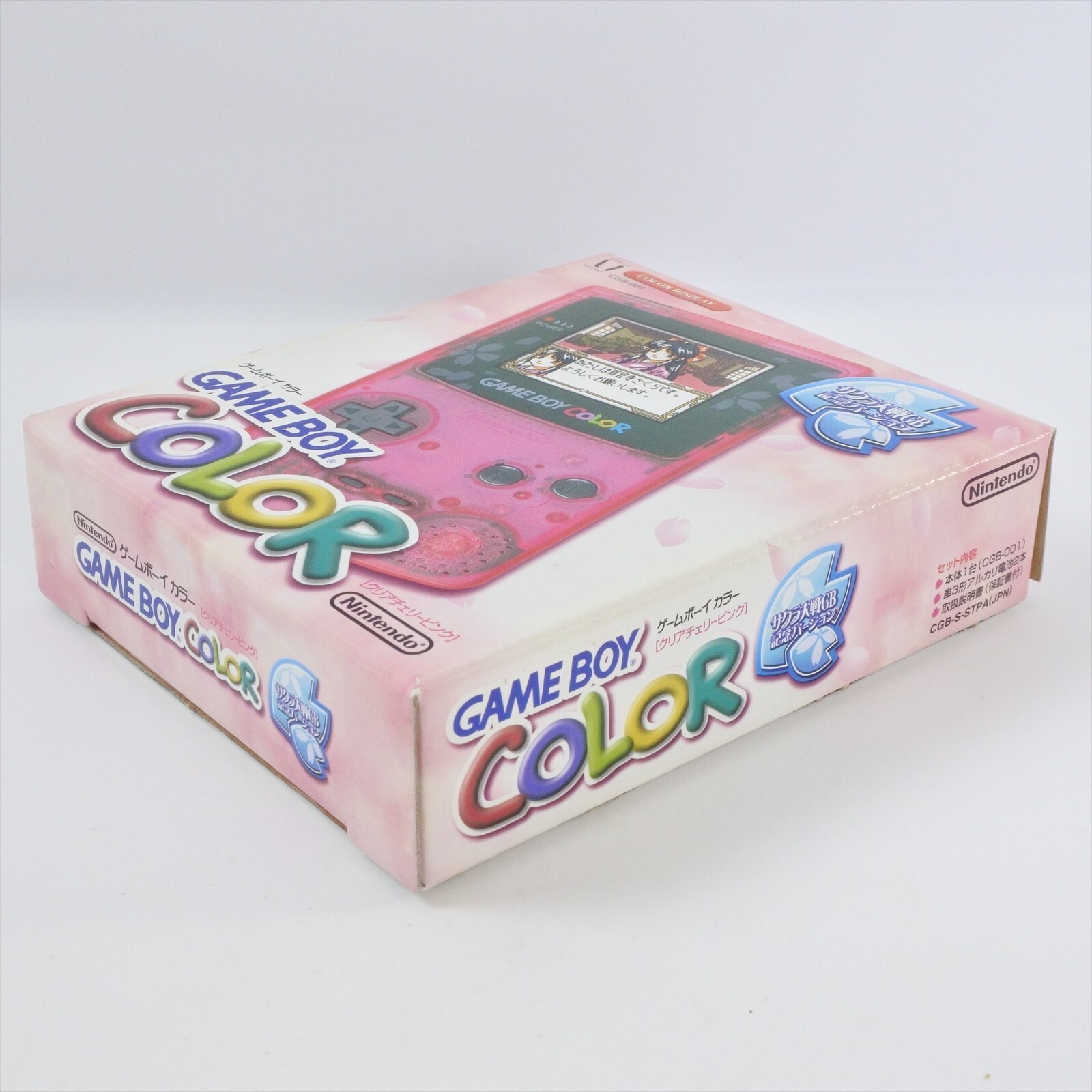 GameBoy Color Console GOOD Clear Cherry Pink Boxed Sakura Wars 7223 Nintendo gb
