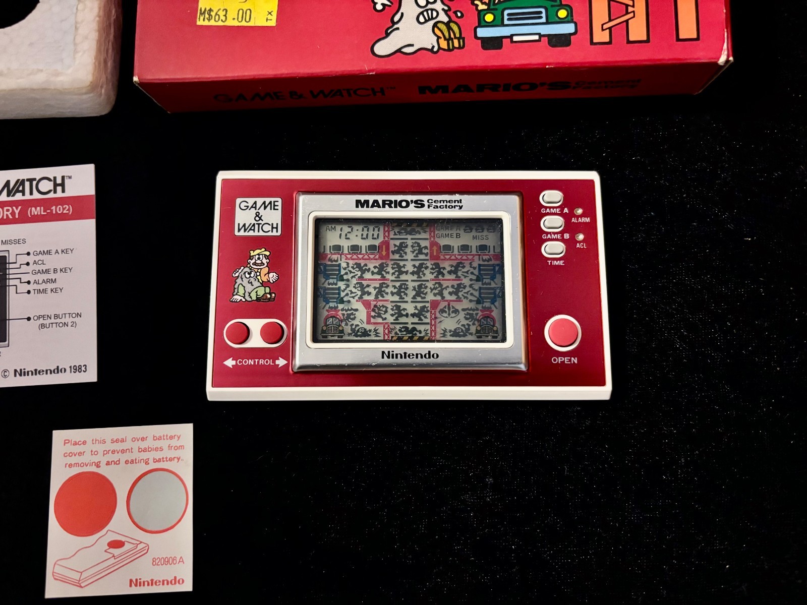 Nintendo Mario’s Cement Factory game & watch vintage retro classic toy LCD game