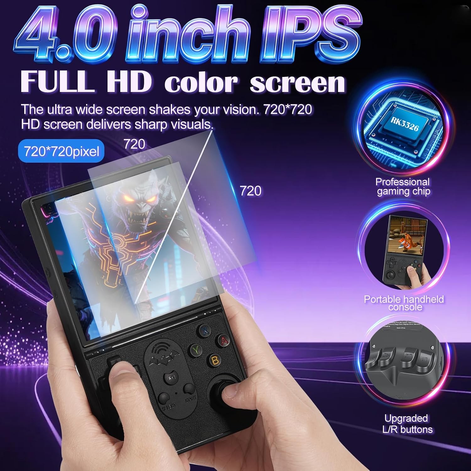 S600 Retro Handheld Console 18000 Games 3500mAh Black