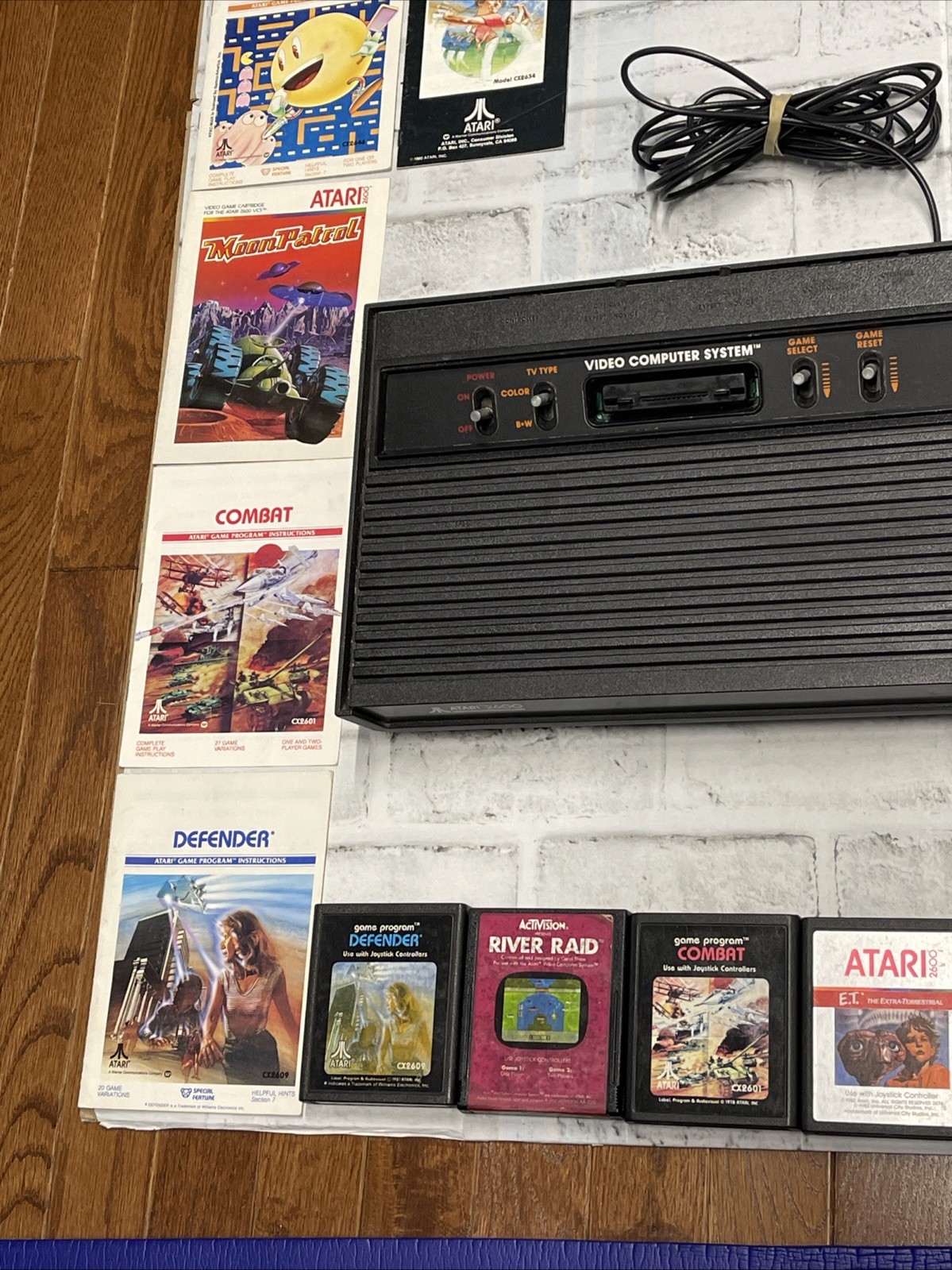 Atari 2600 Vader Black Console Bundle – Cleaned, Tested Working VGC + 12 Games