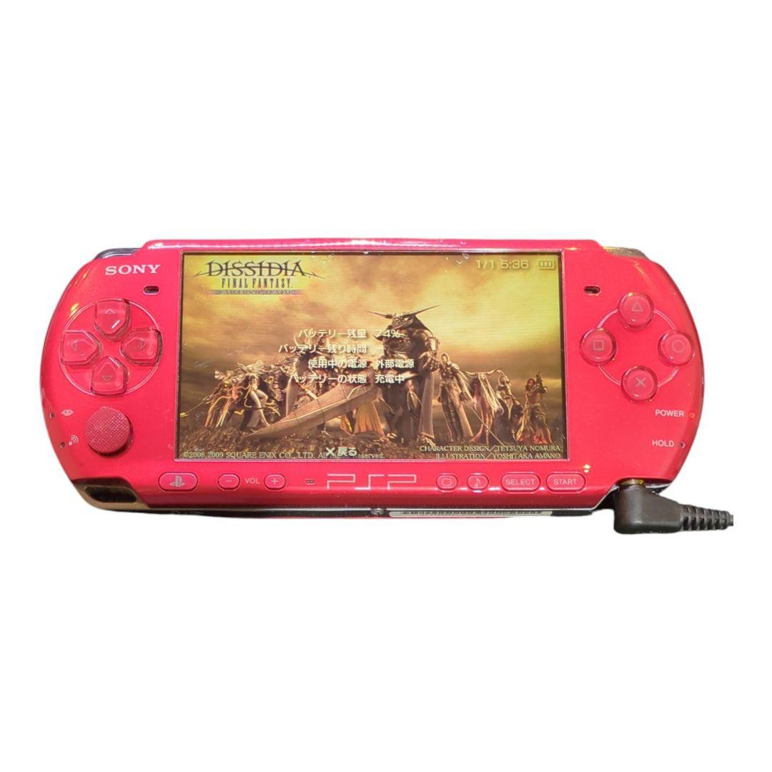 PSP 3000 Radiant Red RR Console only No Battery from japan USED