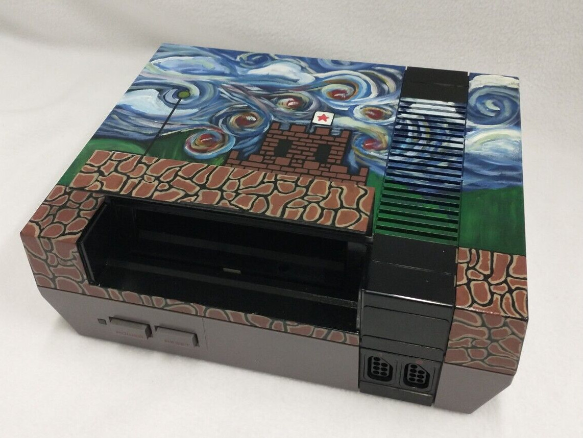 NES Nintendo Custom Hand Painted Console Mario Trilogy (1,2,3) Bundle-Tested