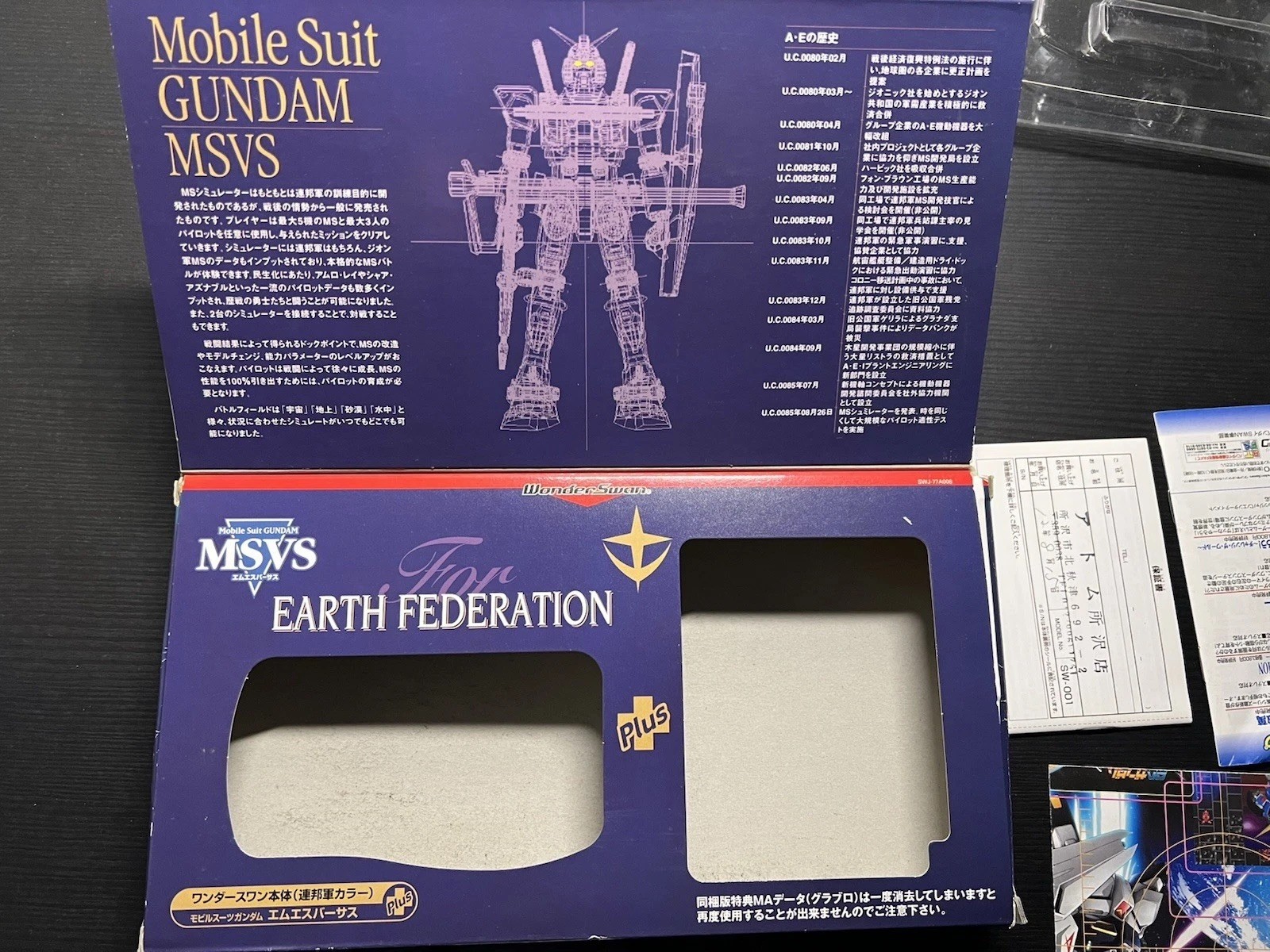 Bandai WonderSwan Gundam MSVS Earth Federation Limited Console CIB US Seller