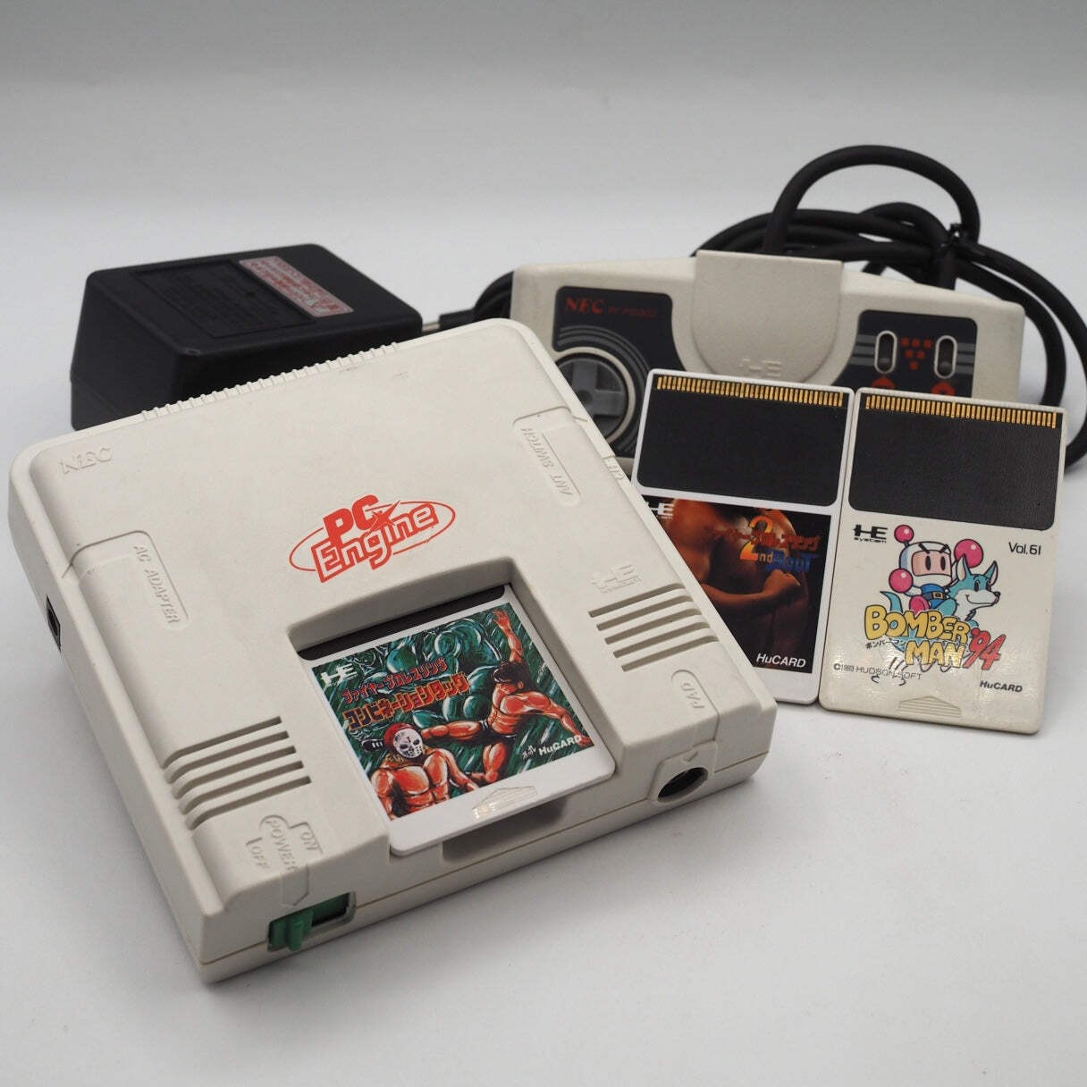 NEC PC Engine Console w/Fire Pro Wrestling, Fire Pro Wrestling 2 & Bomberman ’95