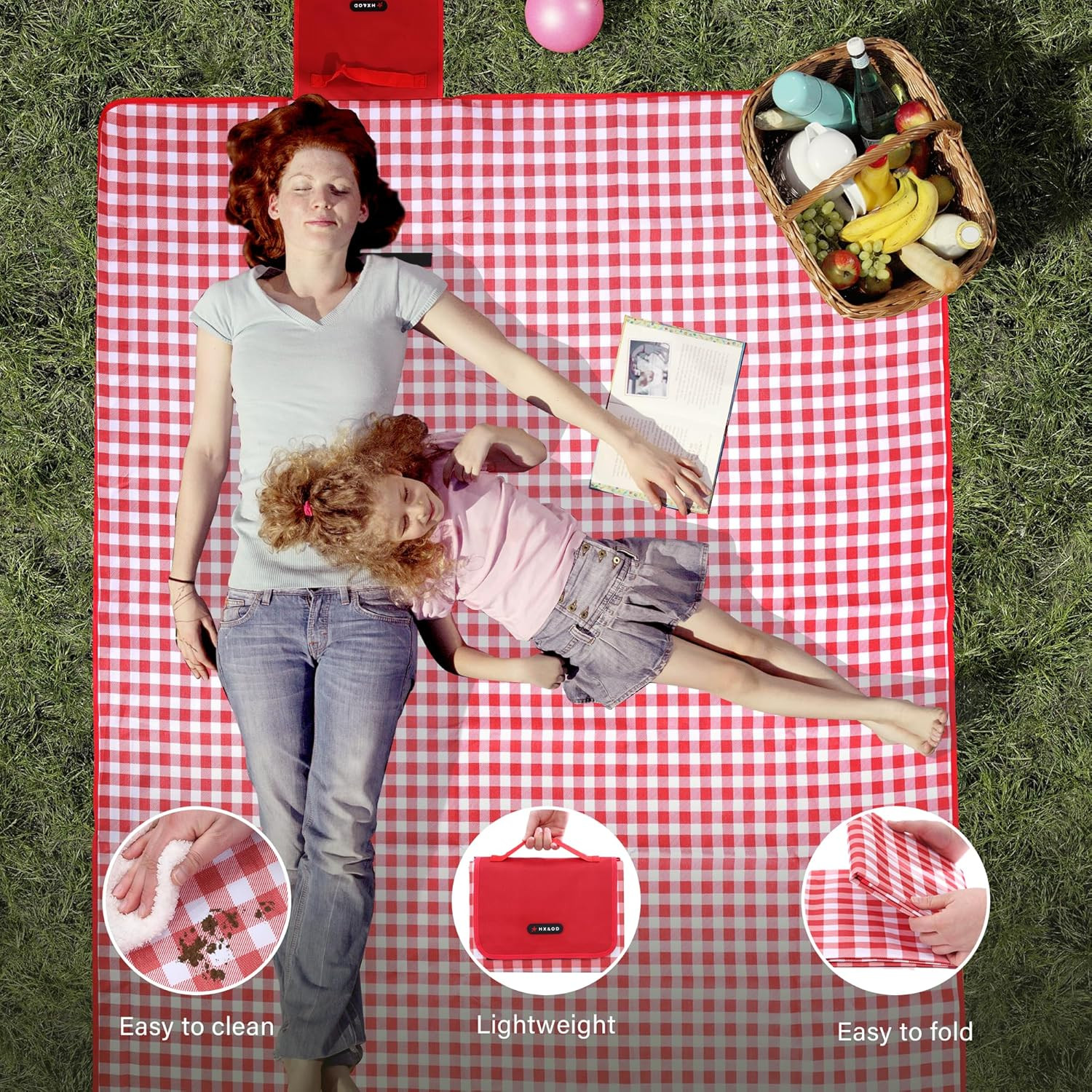 Picnic Blanket Outdoor Extra Large Picnic Mat 80″X60″ Camping Blanket Beach Blan