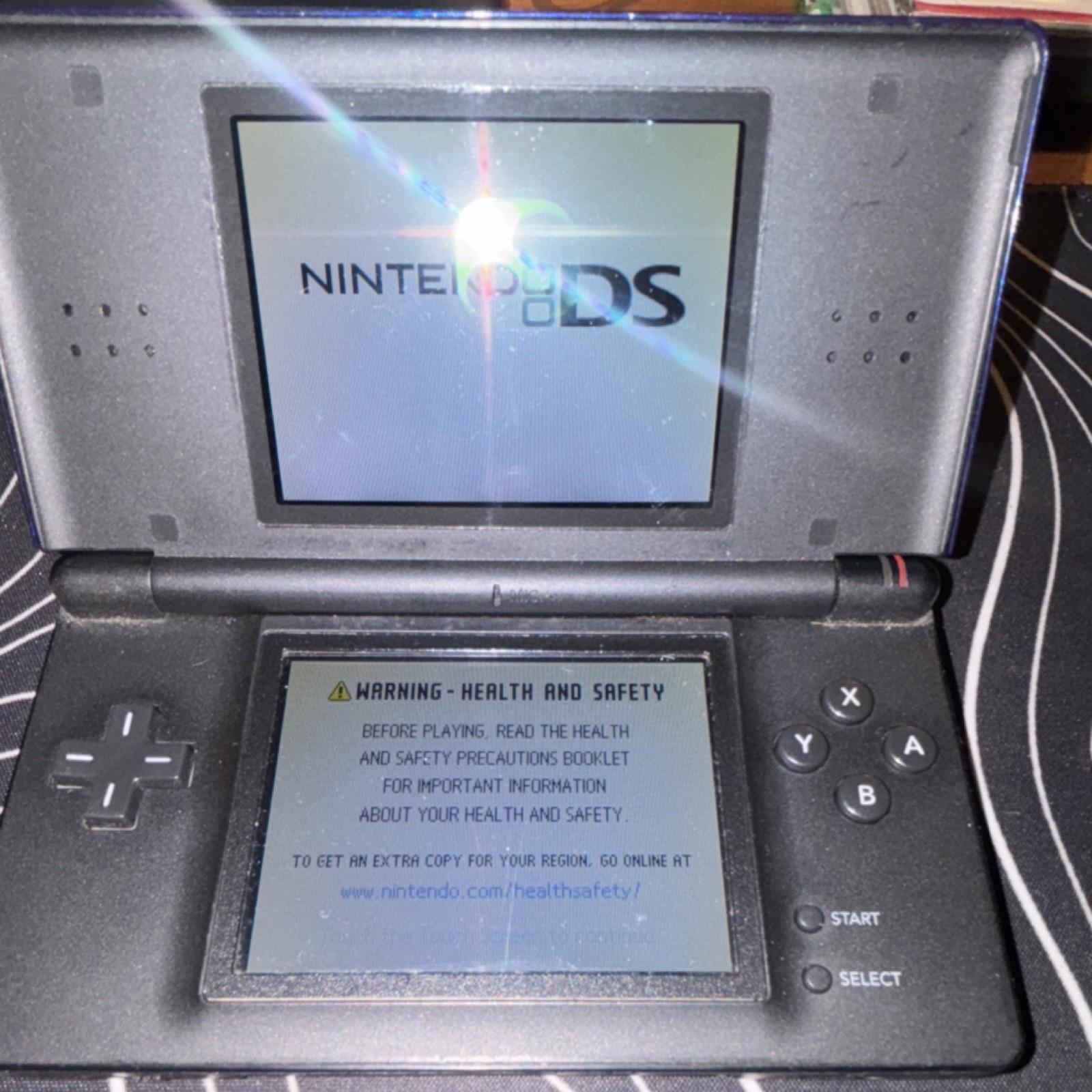 Nintendo DS Lite Blue Dual Screen Handheld System Nintendo DS Headphone Jack