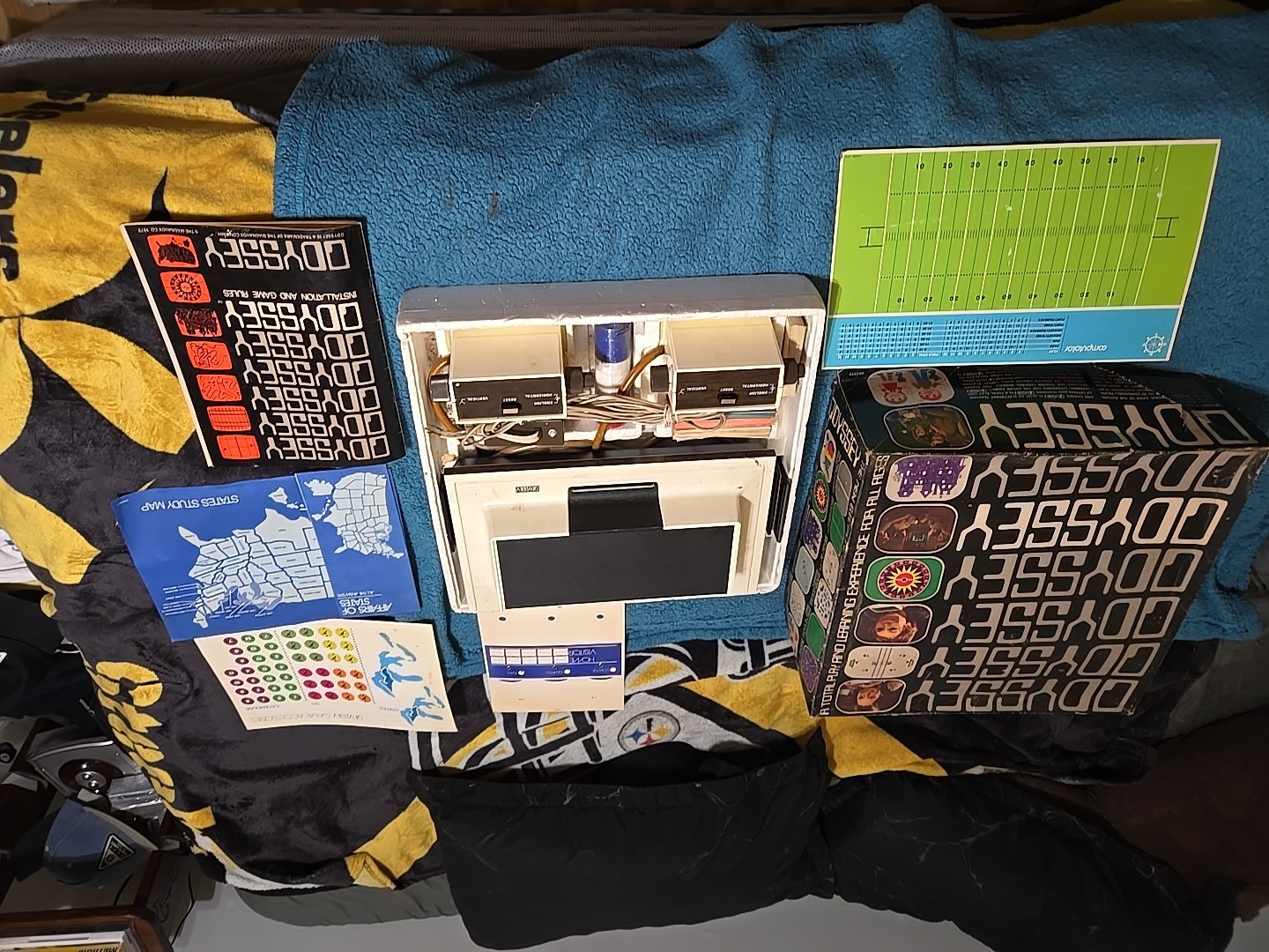 1972 Magnavox Odyssey with Games, Cards, And Controller Vintage Console Complete