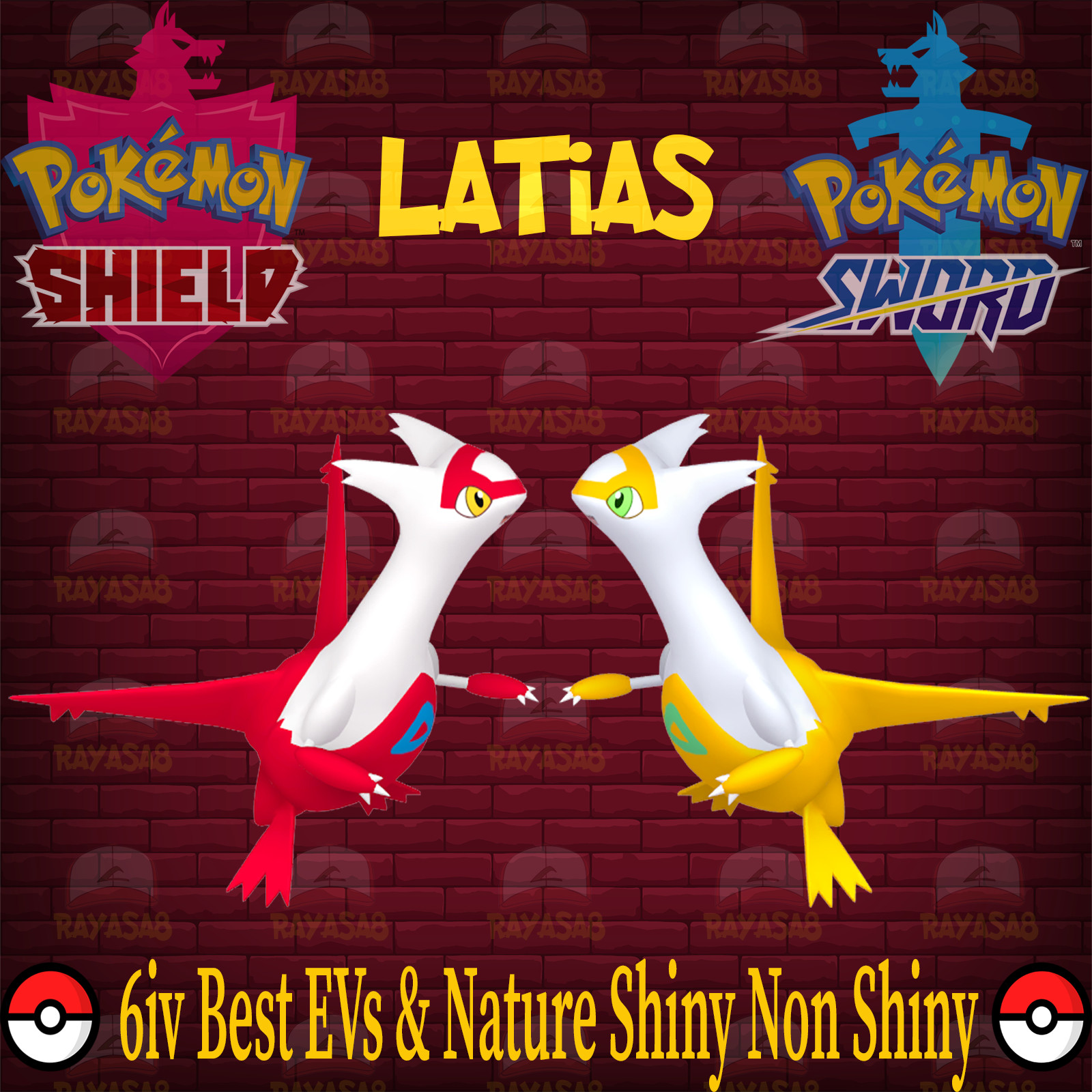 🌟Latias Shiny non shiny Best Stats Pokemon Sword and Shield Home🌟