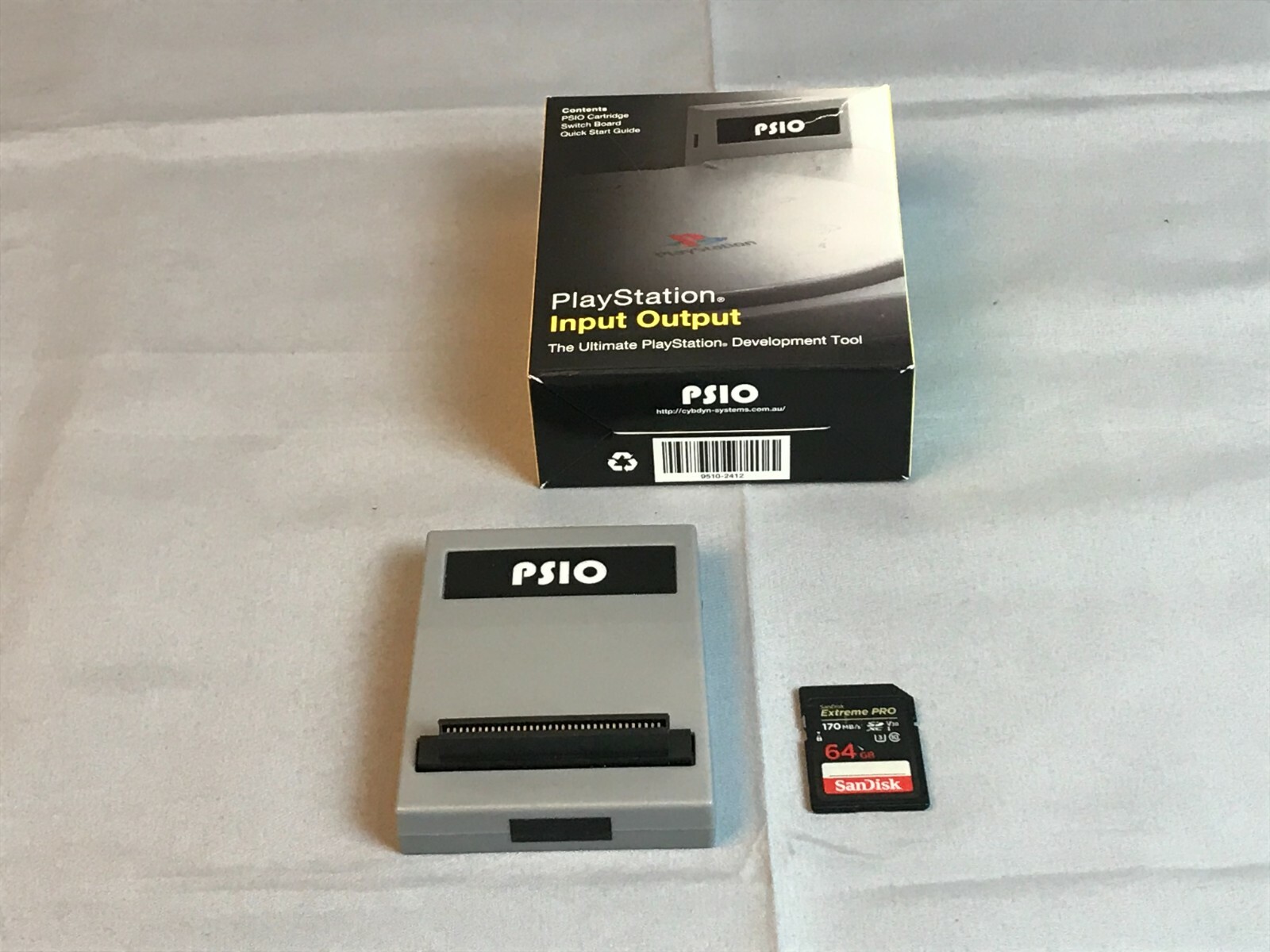 Sony PlayStation, SCPH-7500, PSIO Cybdyn, DualShock, RGB, SD 64GB, 110v, NTSC/J
