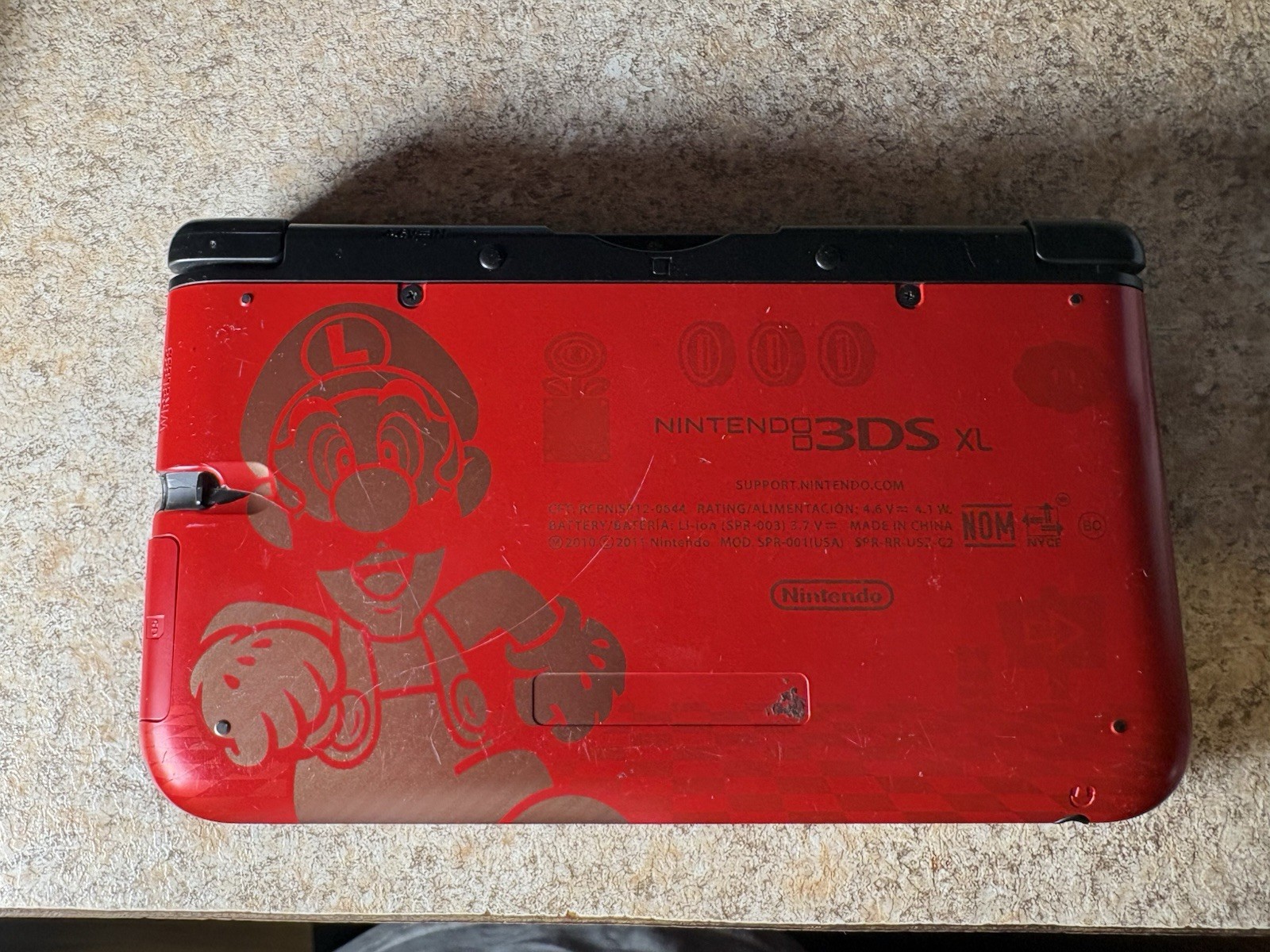 Nintendo 3DS XL Limited Edition Mario Bros 2 Luigi Red System Tested Working