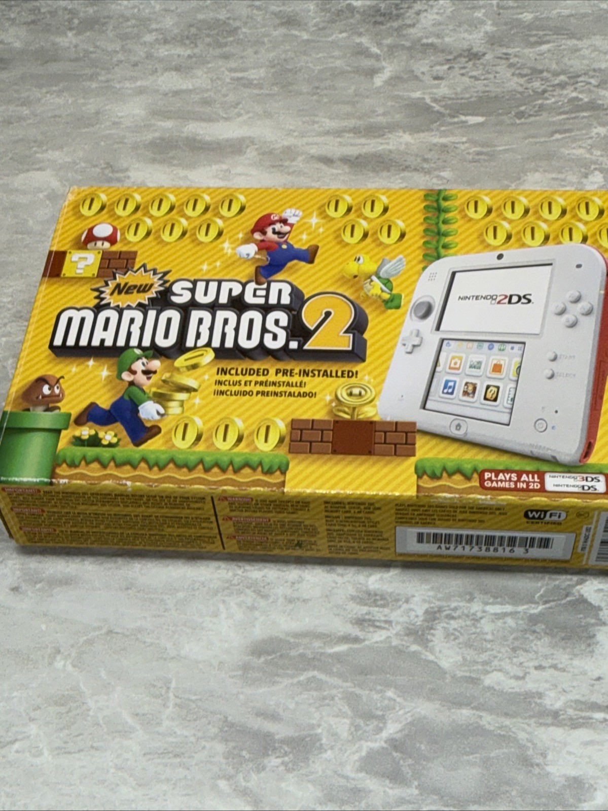 Nintendo 2DS Scarlet Red White Super Mario Bros. 2 Console FTR-001 Complete CIB