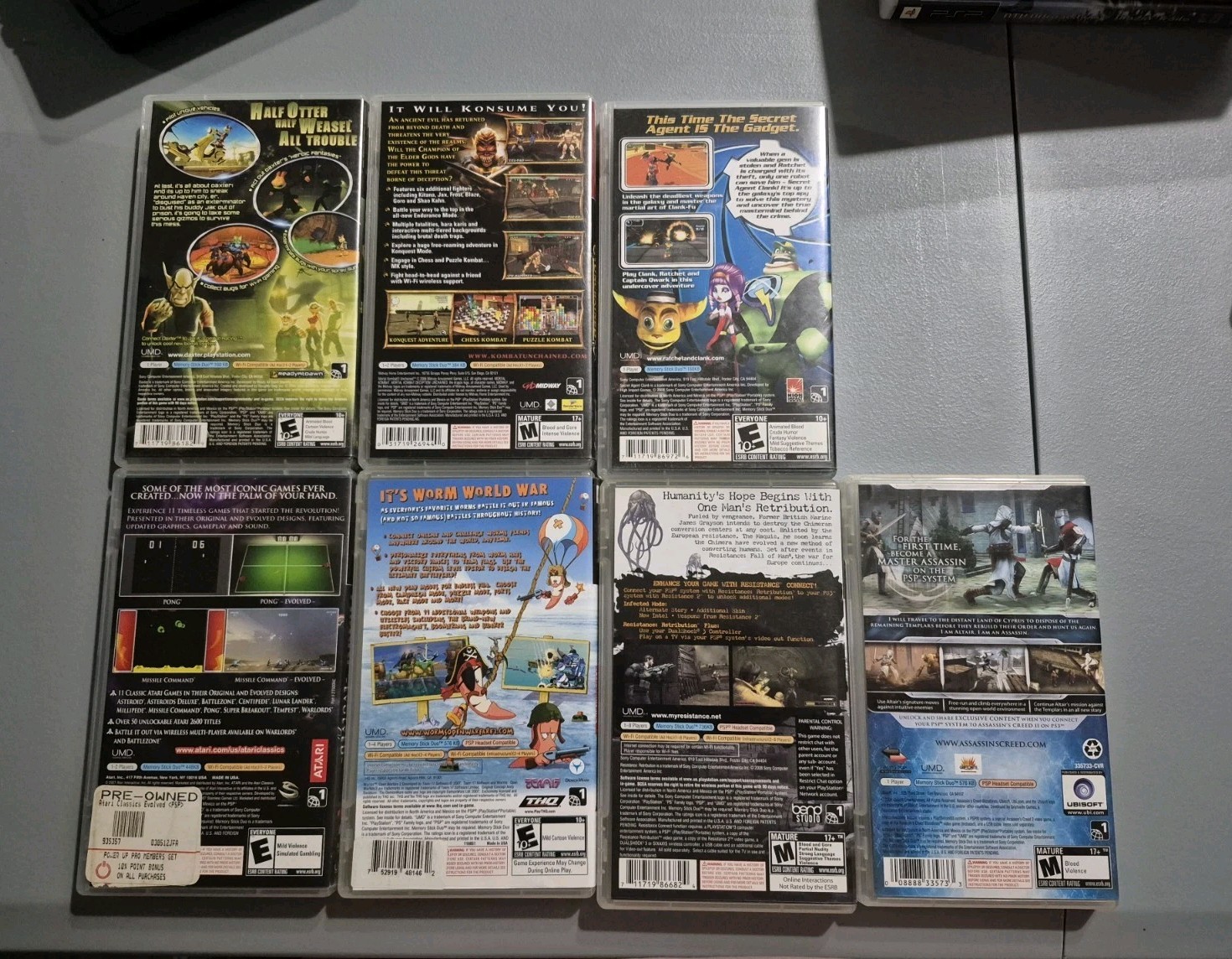 Sony PSP Silver w/ Games and Movies Lot Sale With Box and Accessories TESTED