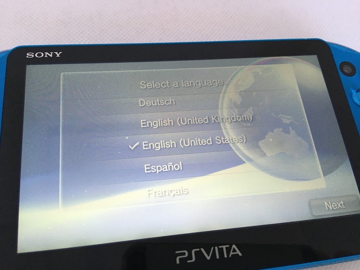 [N MINT] Sony PS Vita Aqua Blue PCH-2000 ZA23 Slim Console Wi-fi w/Box