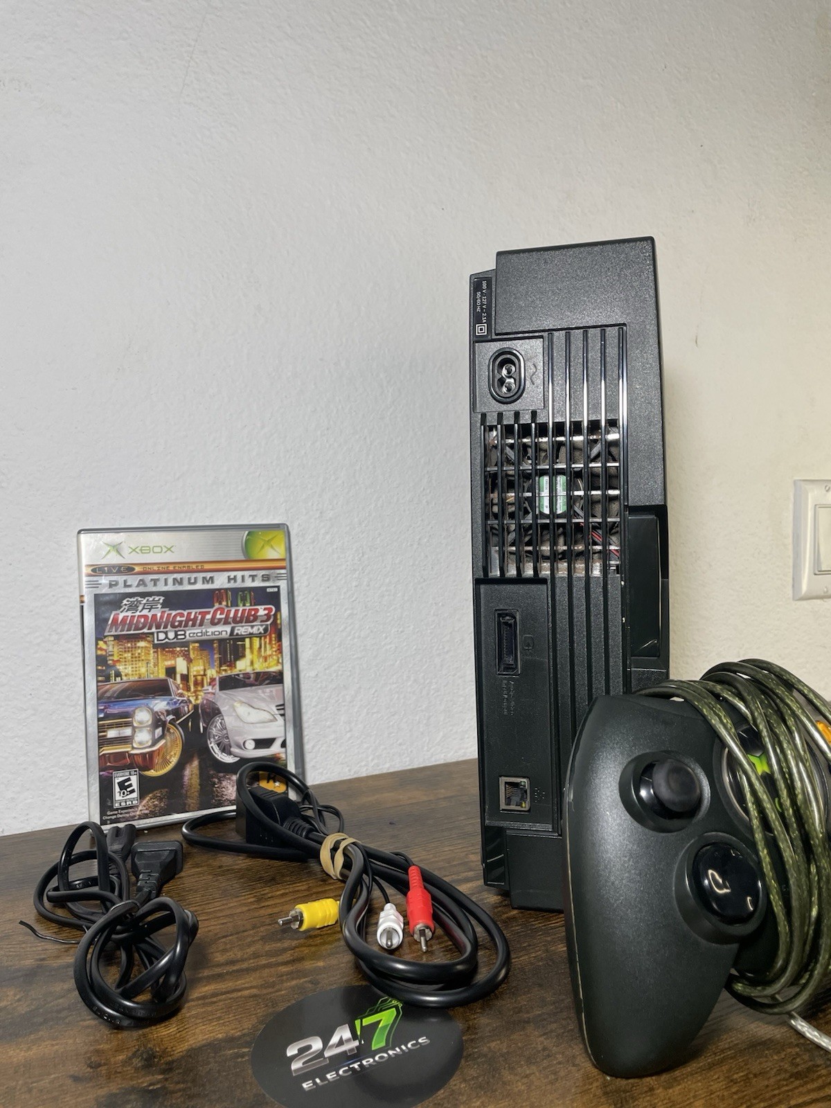 Original Xbox Microsoft Console Bundle Controller Cables Midnight Club TESTED