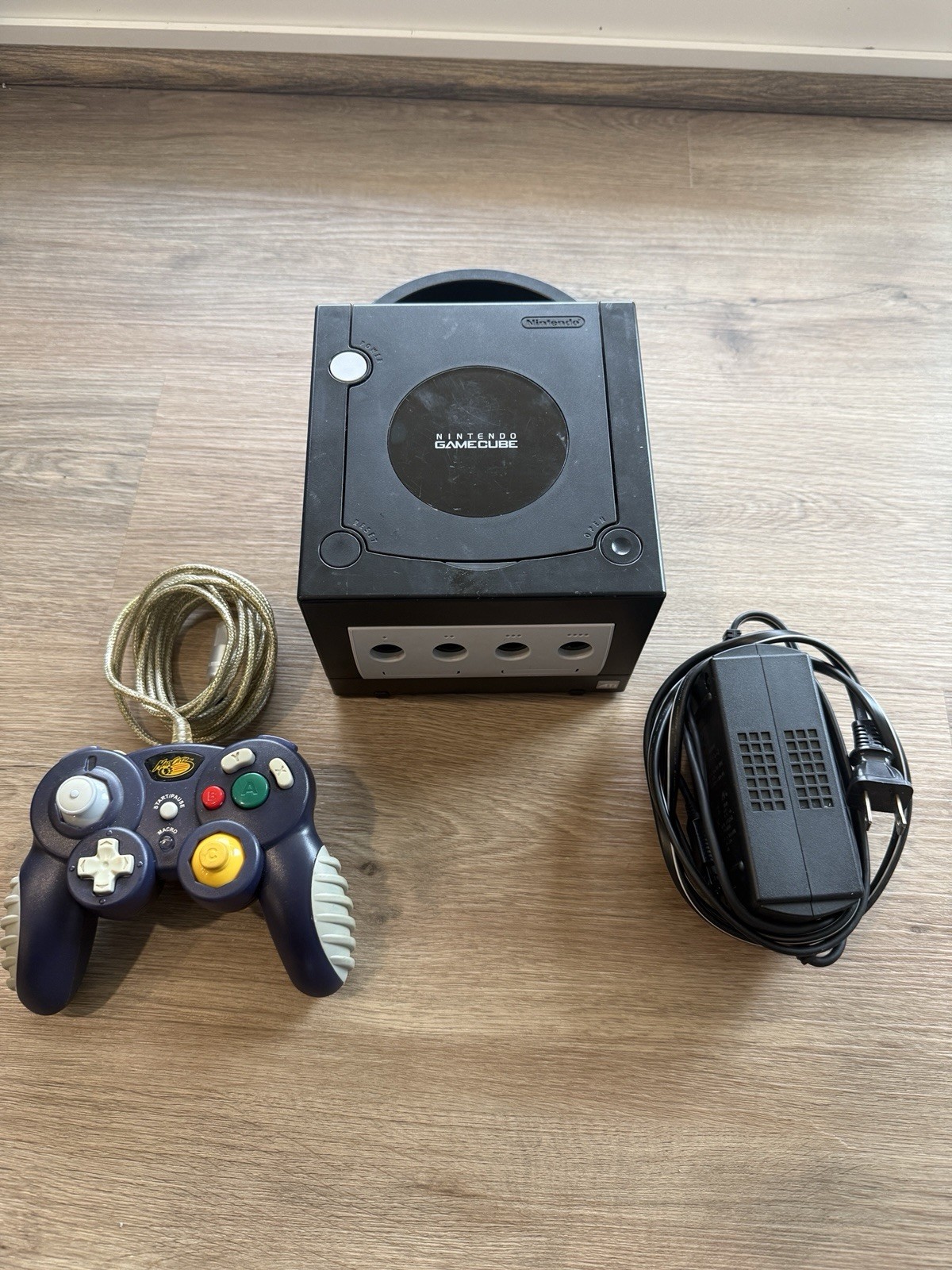 Nintendo DOL-001 GameCube Console – Black Madcatz Controller Power Cord