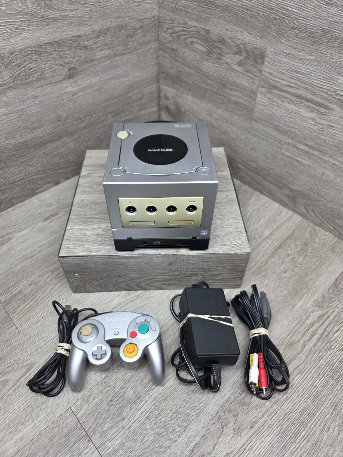 Nintendo GameCube Silver Bundle w/ Gameboy Player No Disc Console Tested Read!!