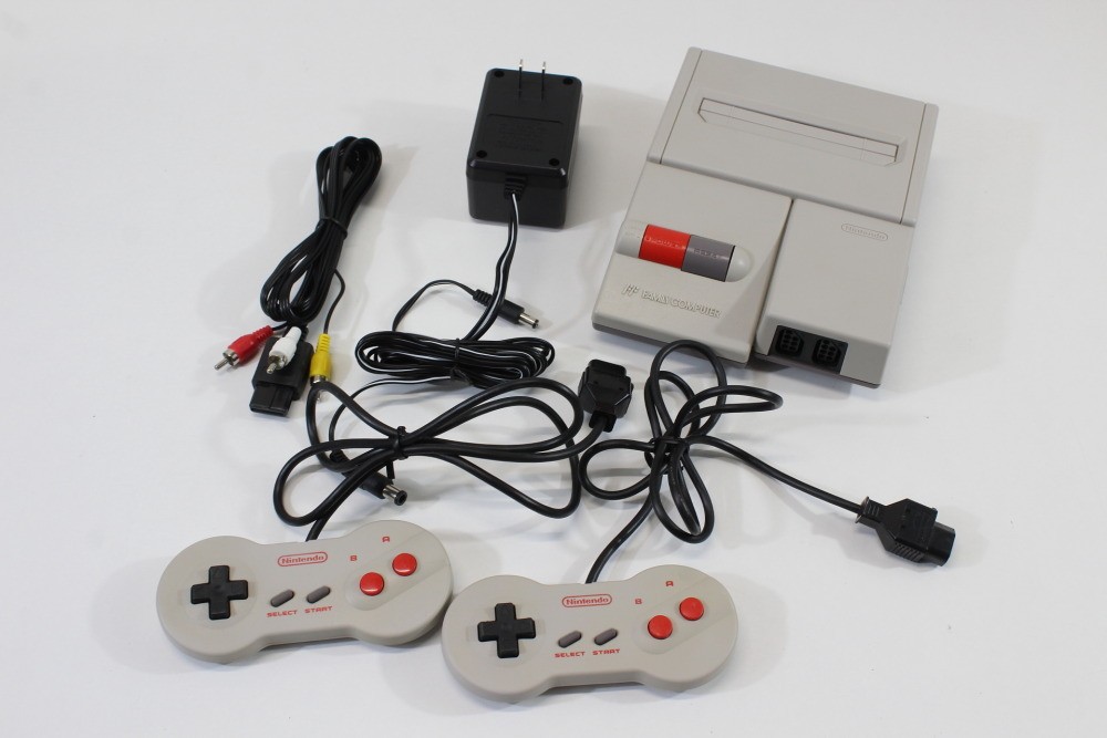 Nintendo AV New Famicom Console FC HVC-101 Controller x2 AC AV Bundle Japan #1
