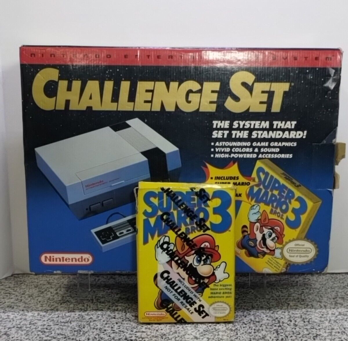 Nintendo Entertainment System Challenge Set NES Console in Box Tested Working