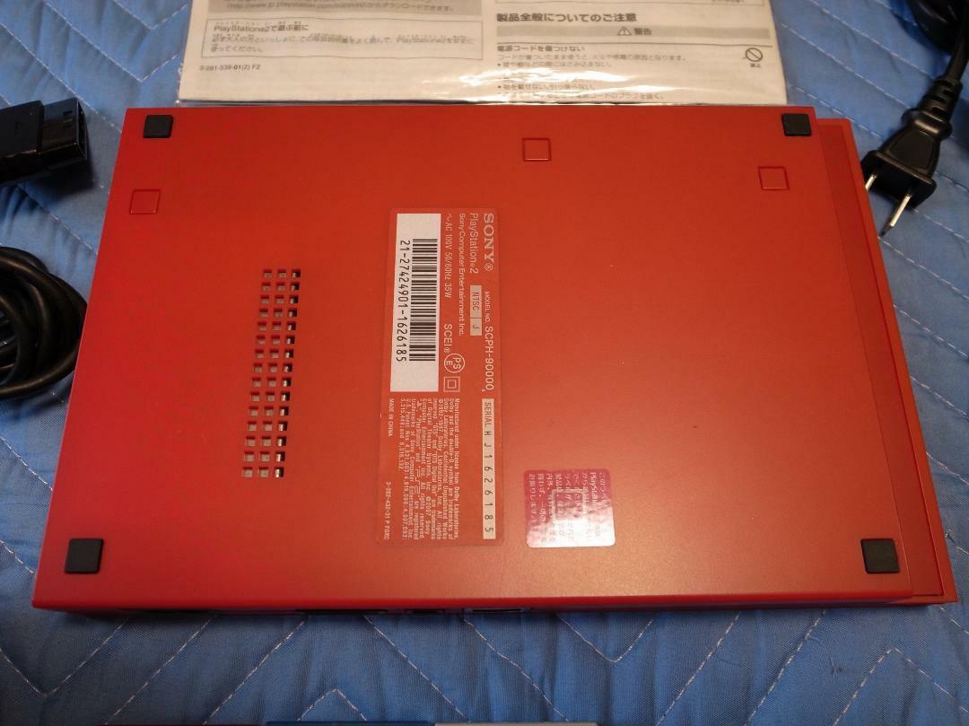 Playstation 2 SCPH-90000 CR Sony PS2 Cinnabar Red Console Accessory Tested Boxed