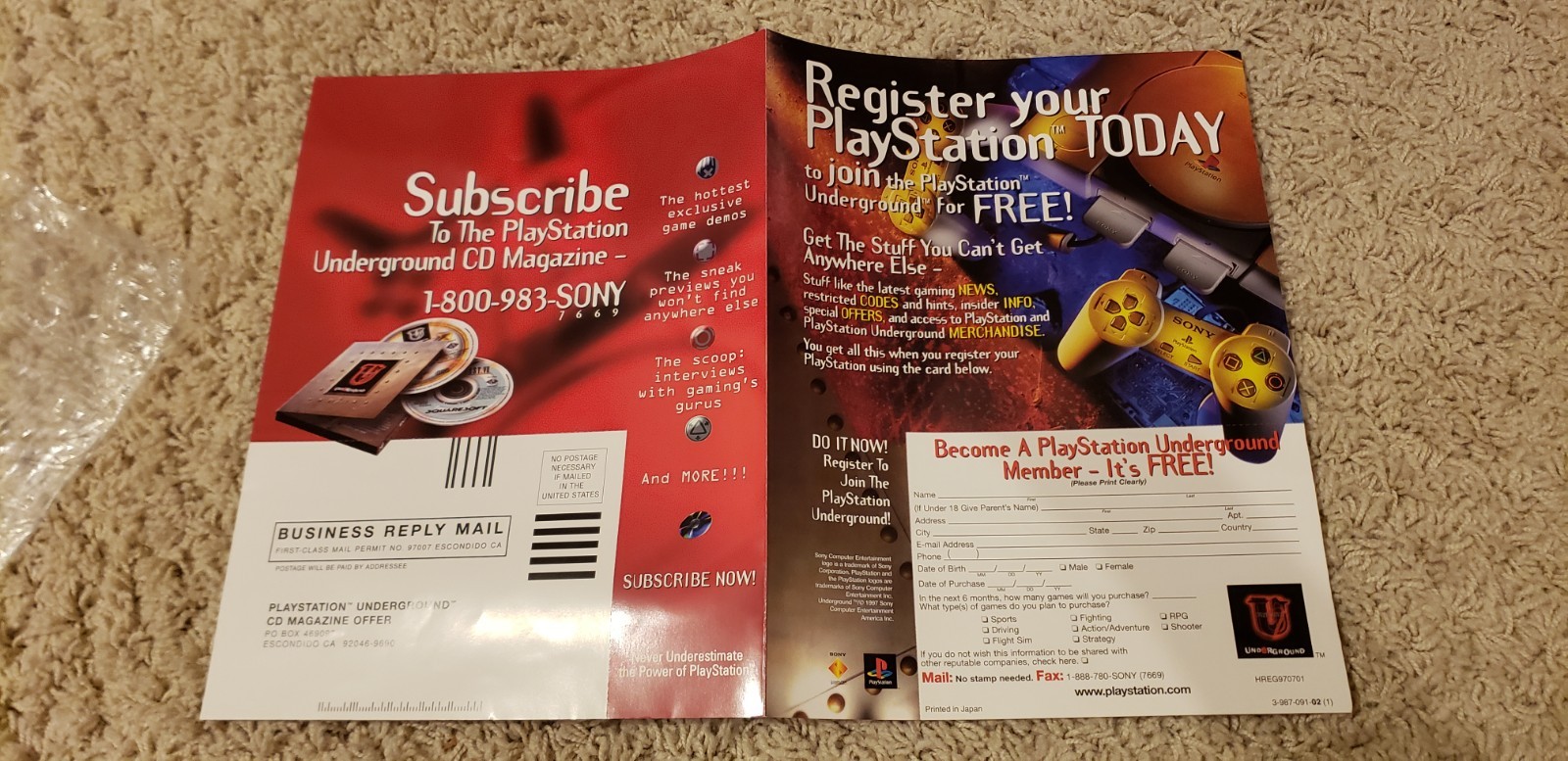 Sony PlayStation SCPH-5501 Box and Inserts
