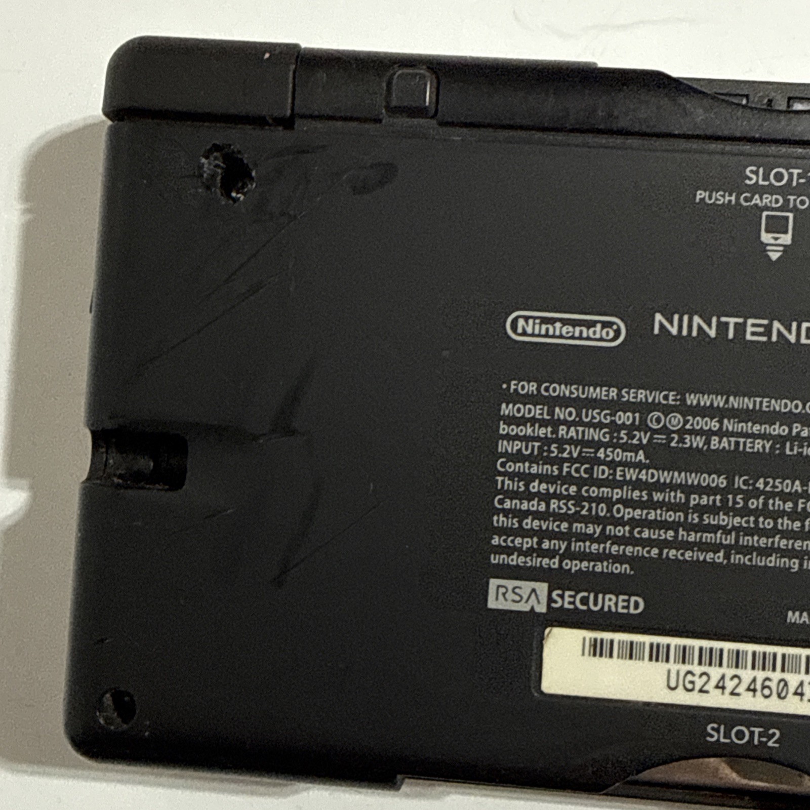 Nintendo DS Lite Crimson Red Handheld System Console Slight Break On Hinge Works