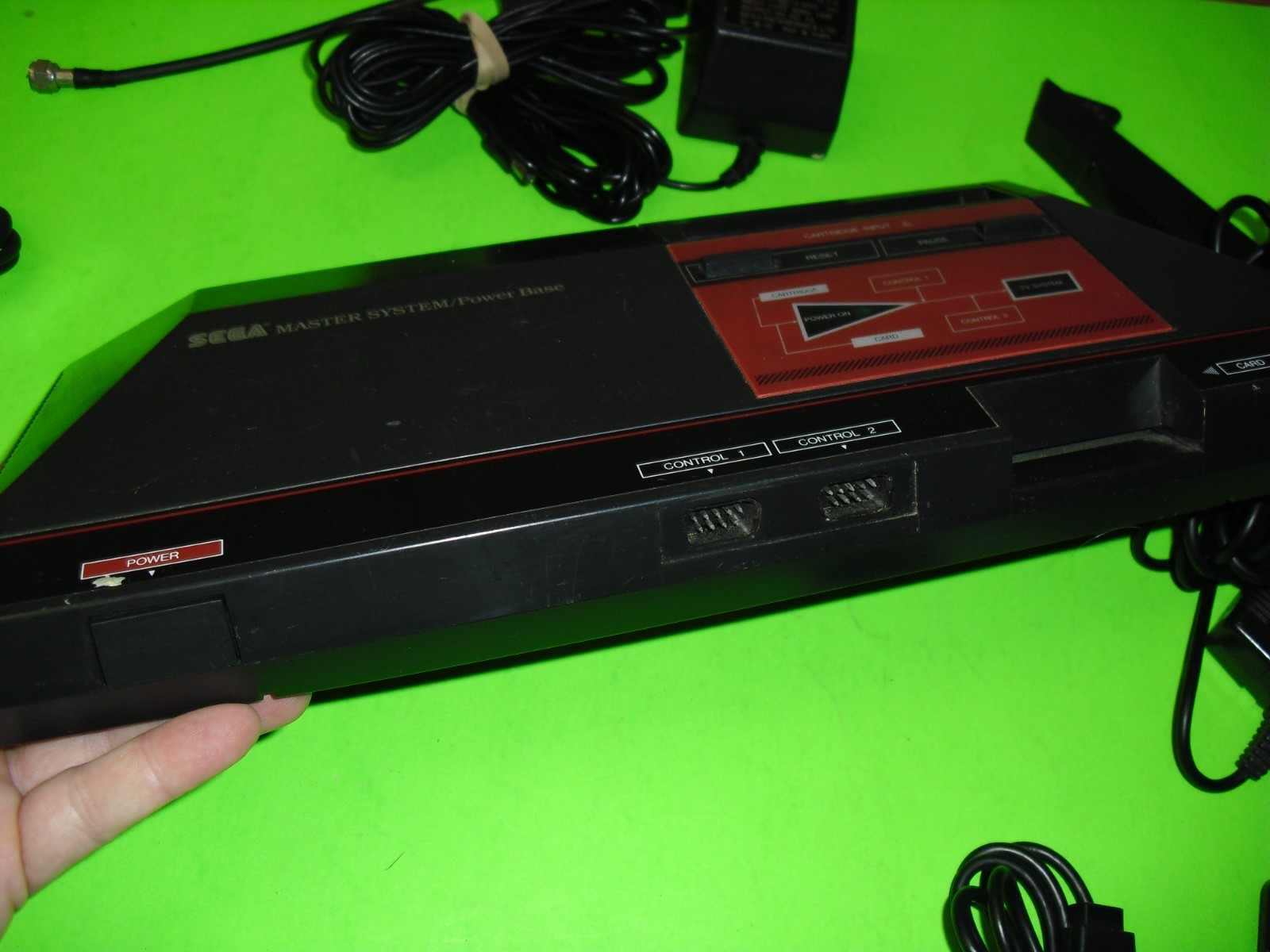 Sega Master System console w/ Control Stick & 2 controllers & Light Gun TESTED!
