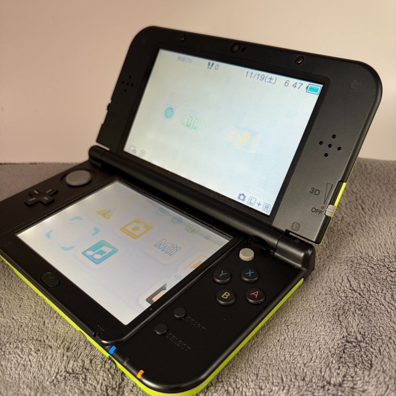 【Excellent5】NEW Nintendo 3DS LL XL Lime black Monster Hunter Game Console