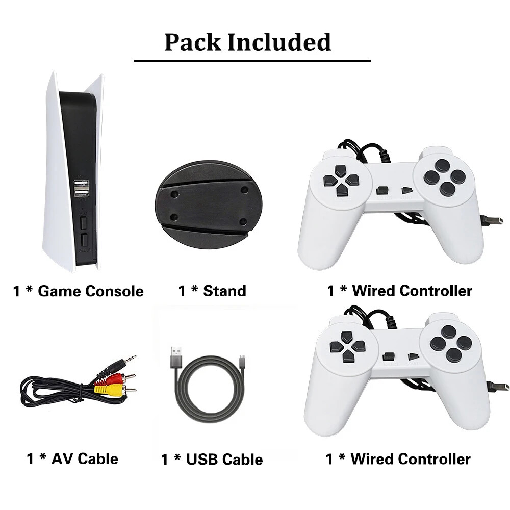 GS5 8-bit TV Video AV Output USB Plug & Play Support 200+ Nostalgia Game Console