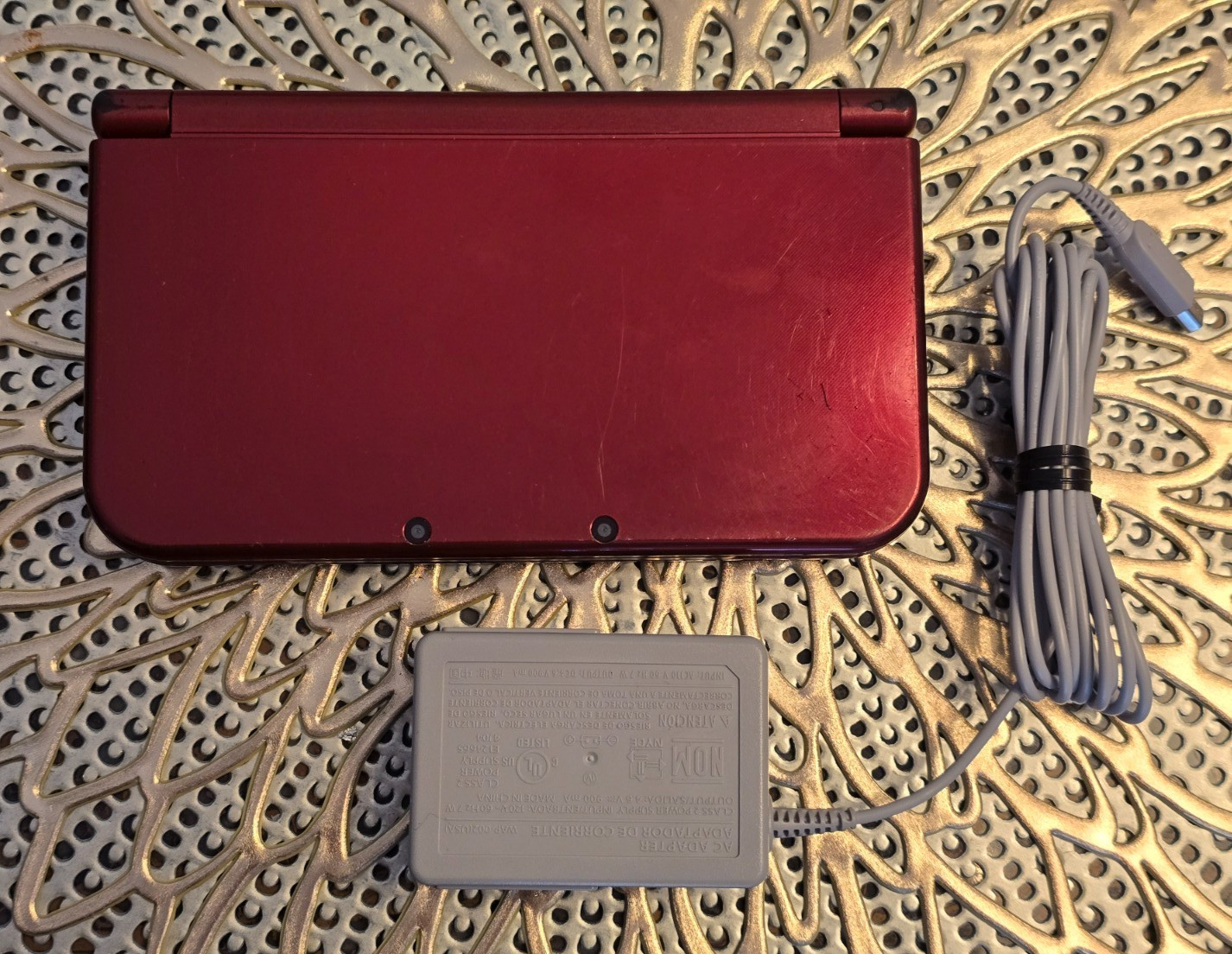 Nintendo “New” 3DS XL Metallic Red Console w/Charger — Tested & Working