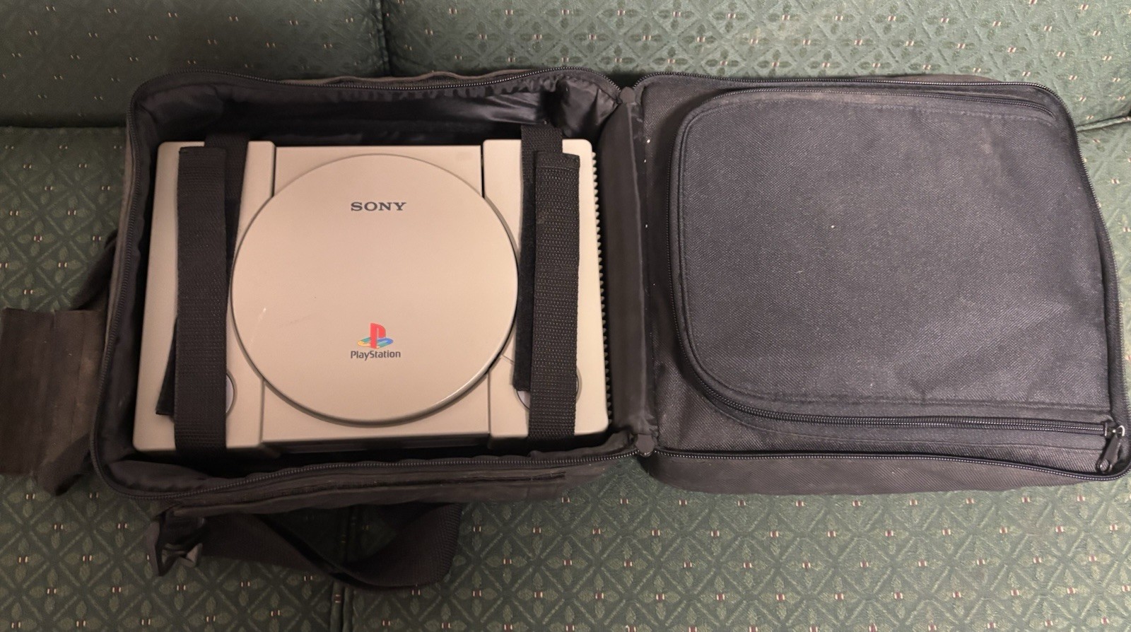 Sony PlayStation 1 Gray Console Memory Card Support, Controller, Cables, Case