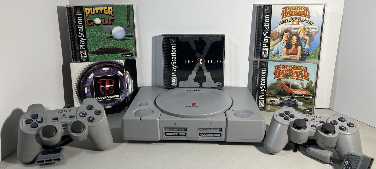 Sony PS1-DUKES OF HAZZARD-Console Bundle/2 OEM CONTROLLERS/PlayStation 1-PS 1