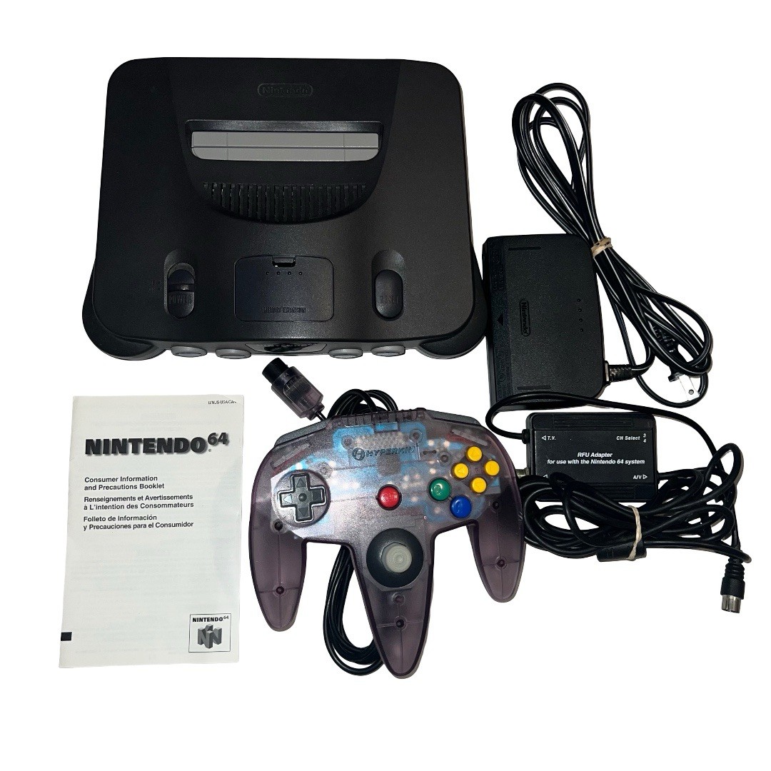 Nintendo 64 System 32MB Home Console Charcoal Gray w/Controller & Hookups Tested
