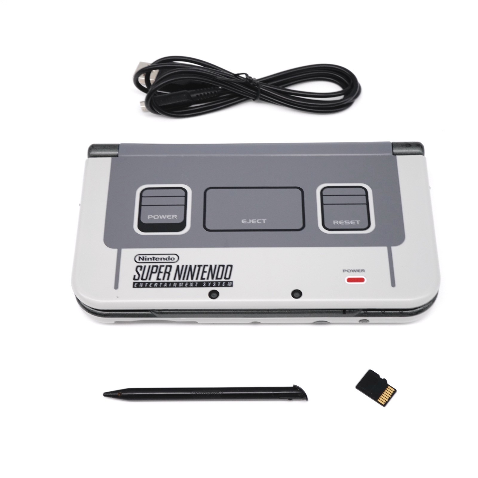 Nintendo NEW 3DS XL LL with SNES Retro Gray Console Plates (USA Seller)