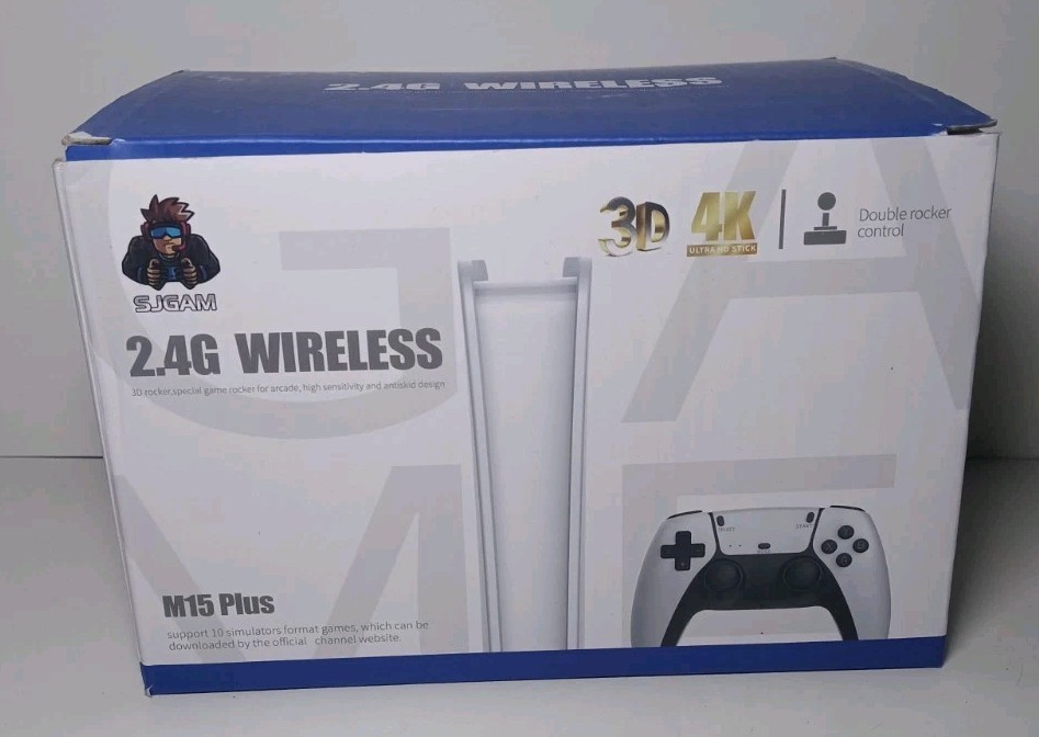 4K Game Stick Pro HDMI Wireless Retro Console 64GB + 2 Controllers M15 Plus NIB