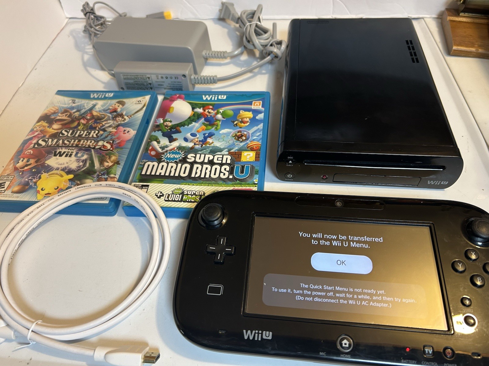 Nintendo (Wii U 32GB Console) Premium Black Deluxe Set & Games